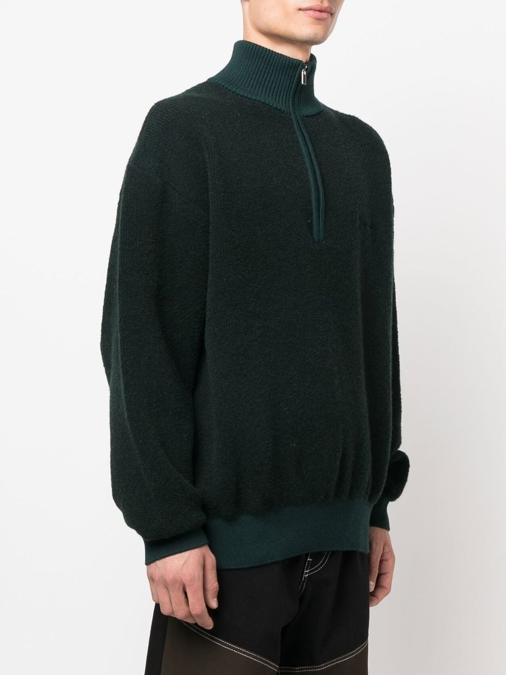 merino wool blend half-zip sweatshirt - 3