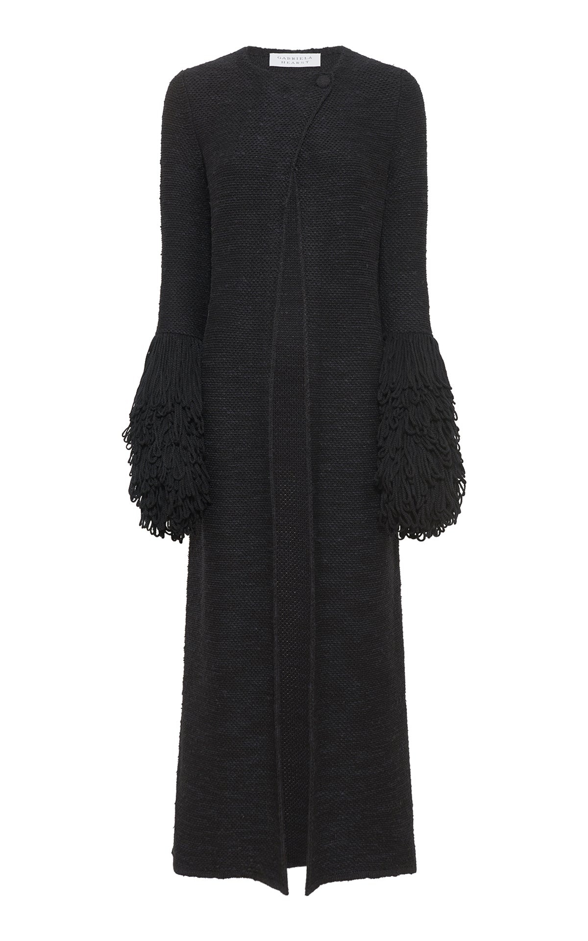 Elete Knit Coat in Black Cashmere Silk - 1