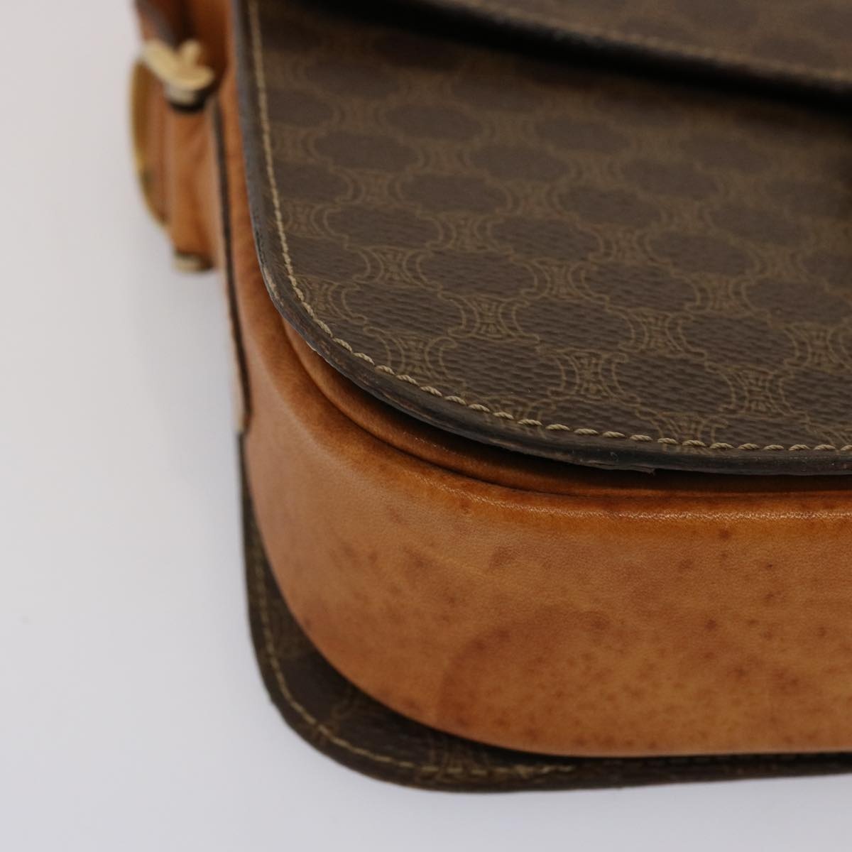 CELINE Macadam Canvas Shoulder Bag Pvc Brown - 14
