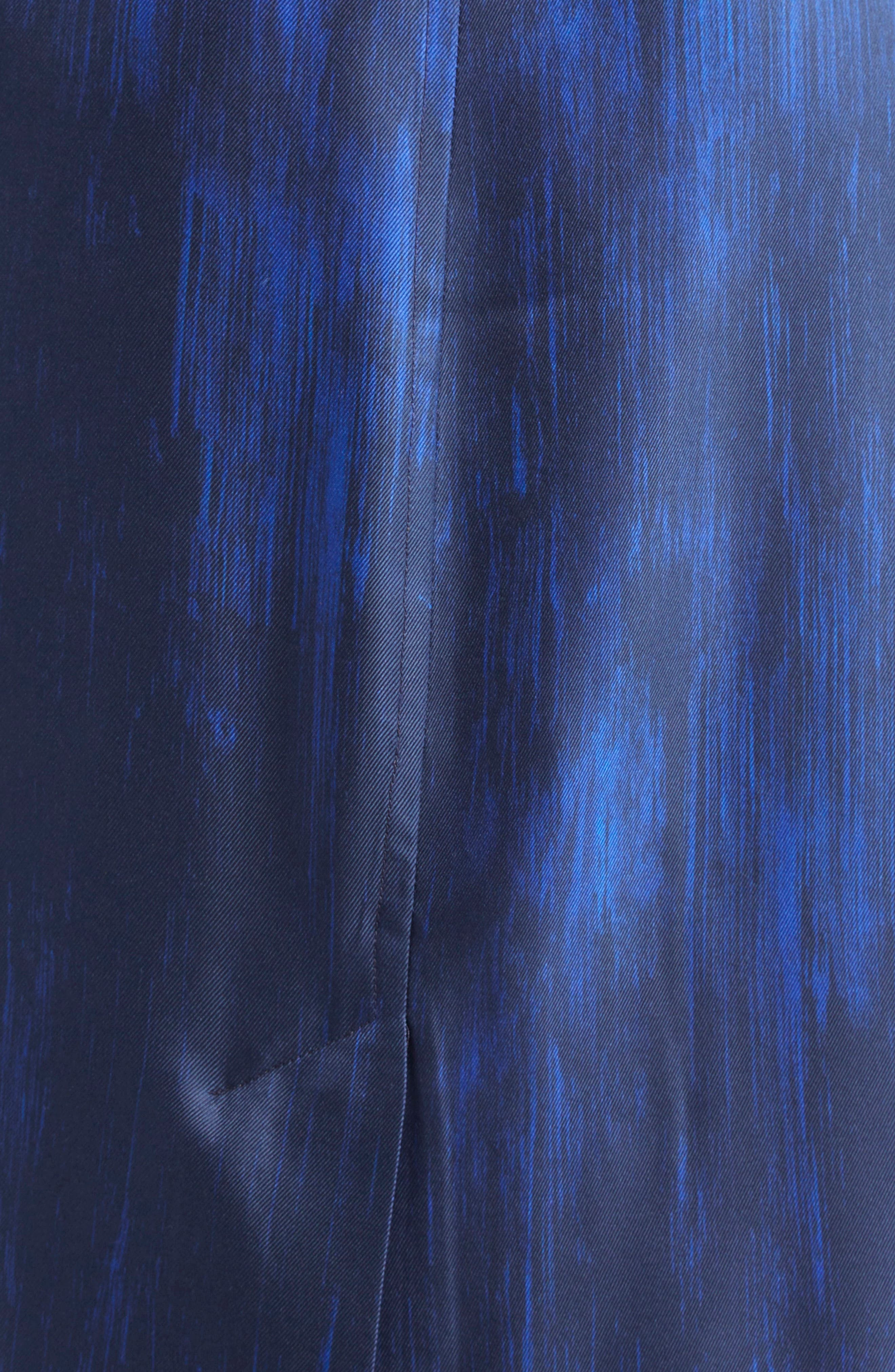 Proenza Schouler Amaya Abstract Print Long Sleeve Silk Shirtdress in Cobalt Multi at Nordstrom - 6