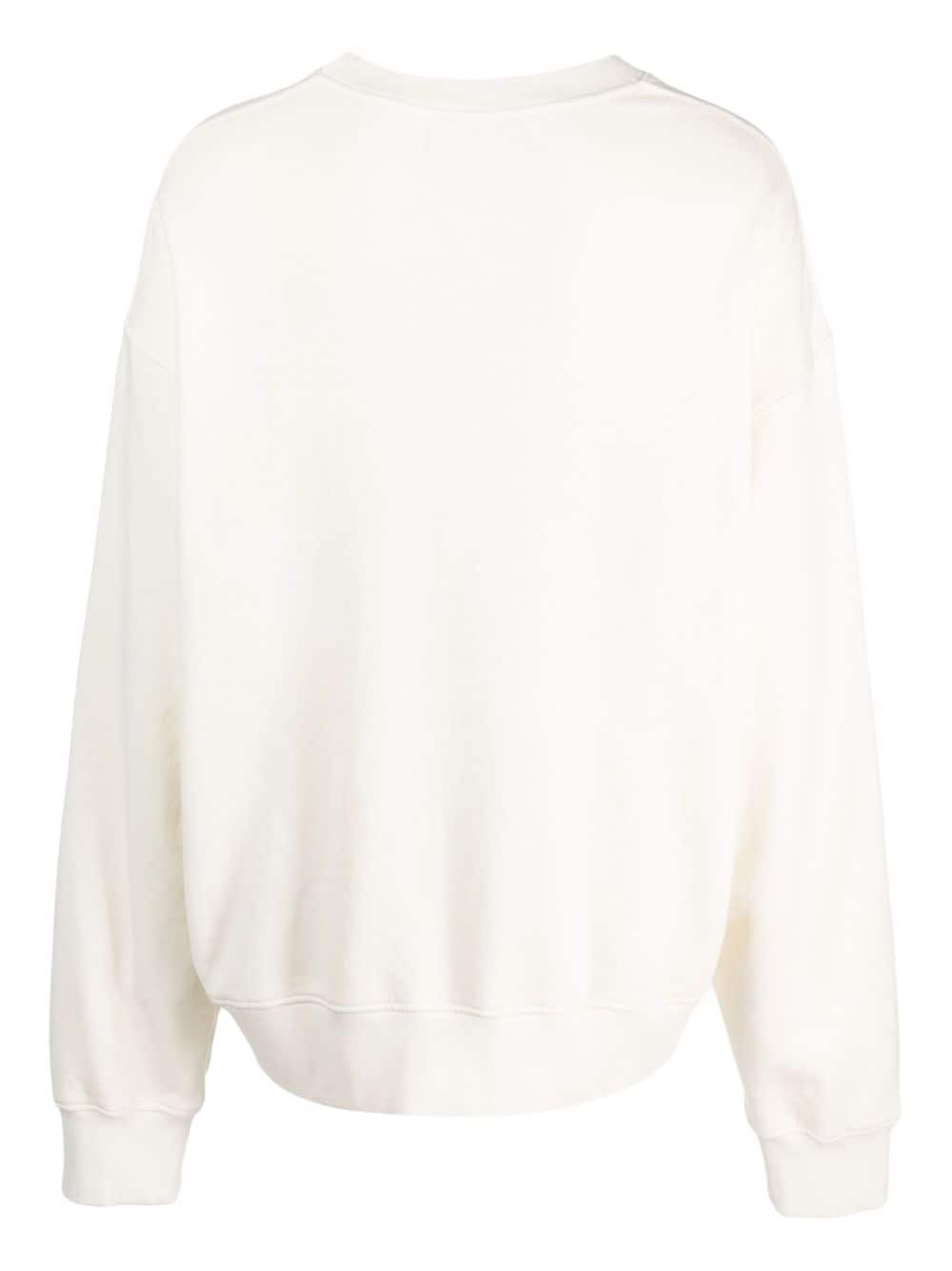 rhinestone-embellished logo-print cotton sweatshirt - 2