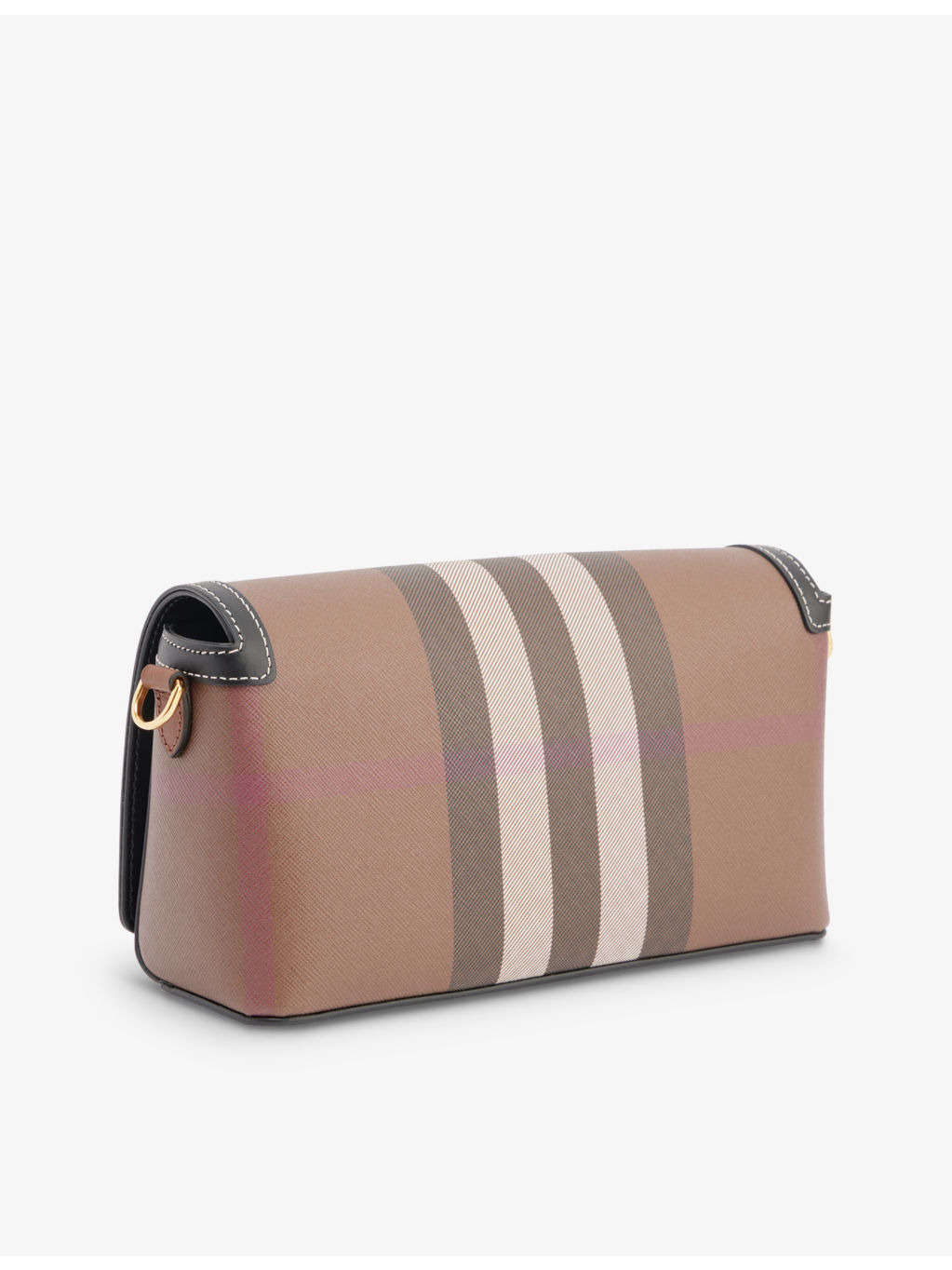 Note check-print woven cross-body bag - 3