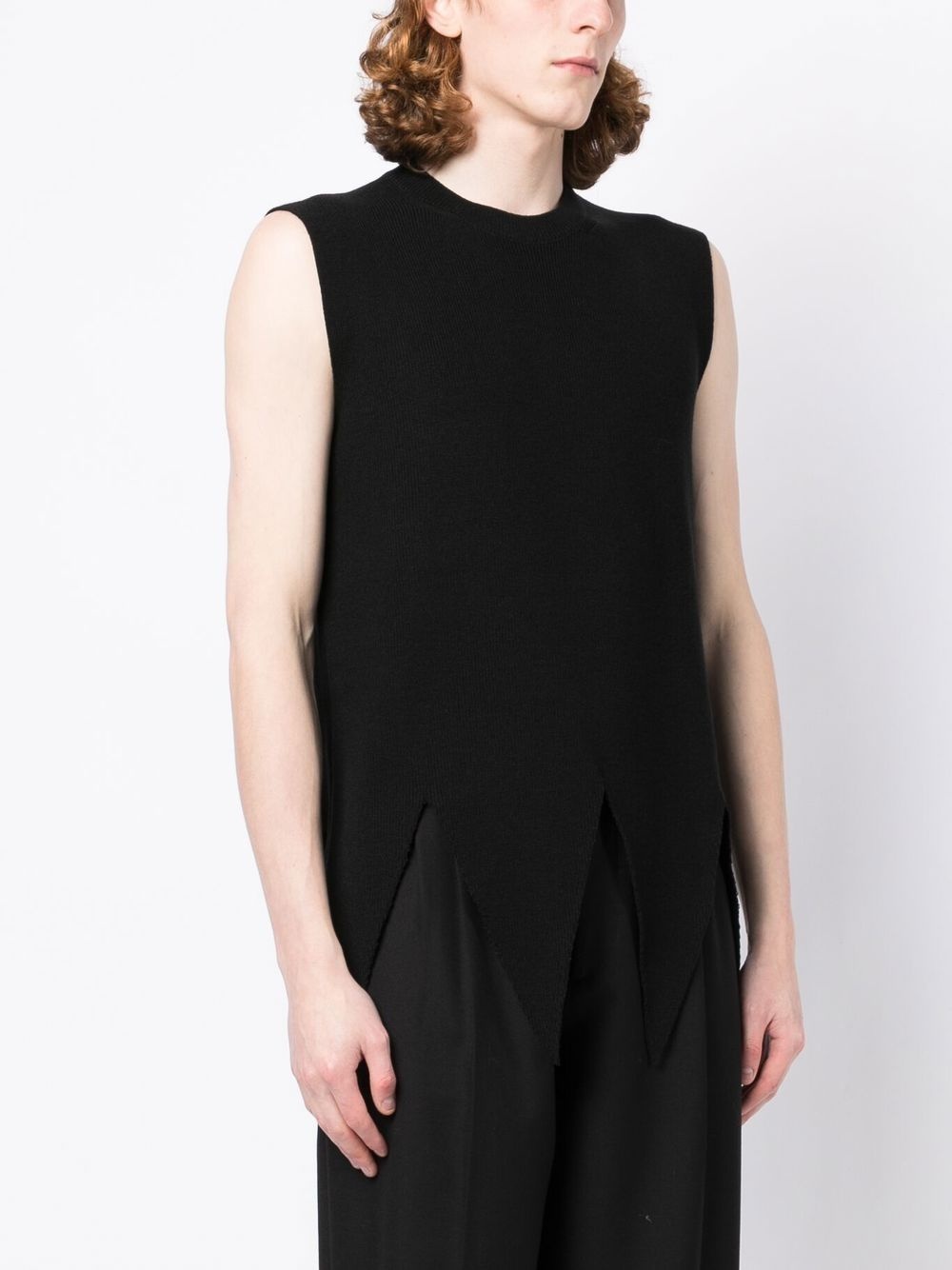 asymmetric-hem knitted top - 3