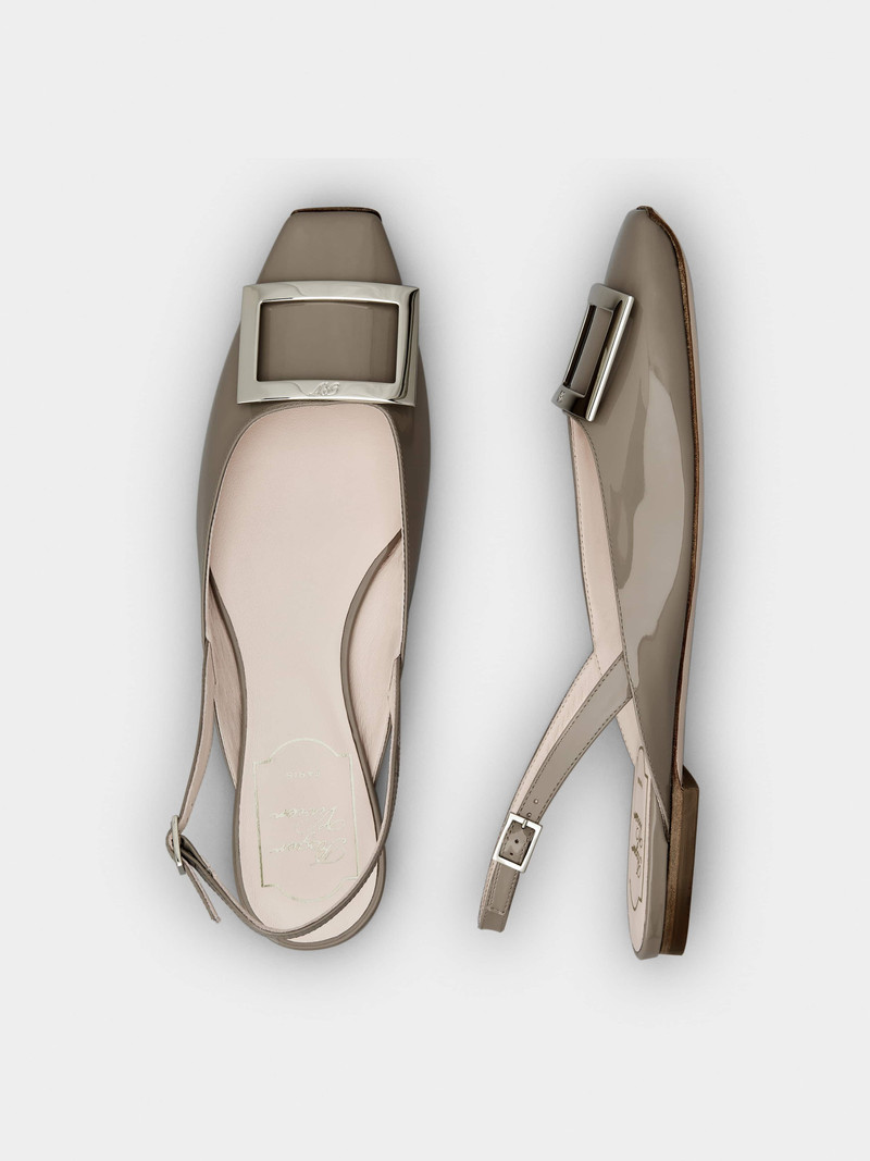 Trompette Metal Buckle Slingback Ballerinas in Patent Leather 7