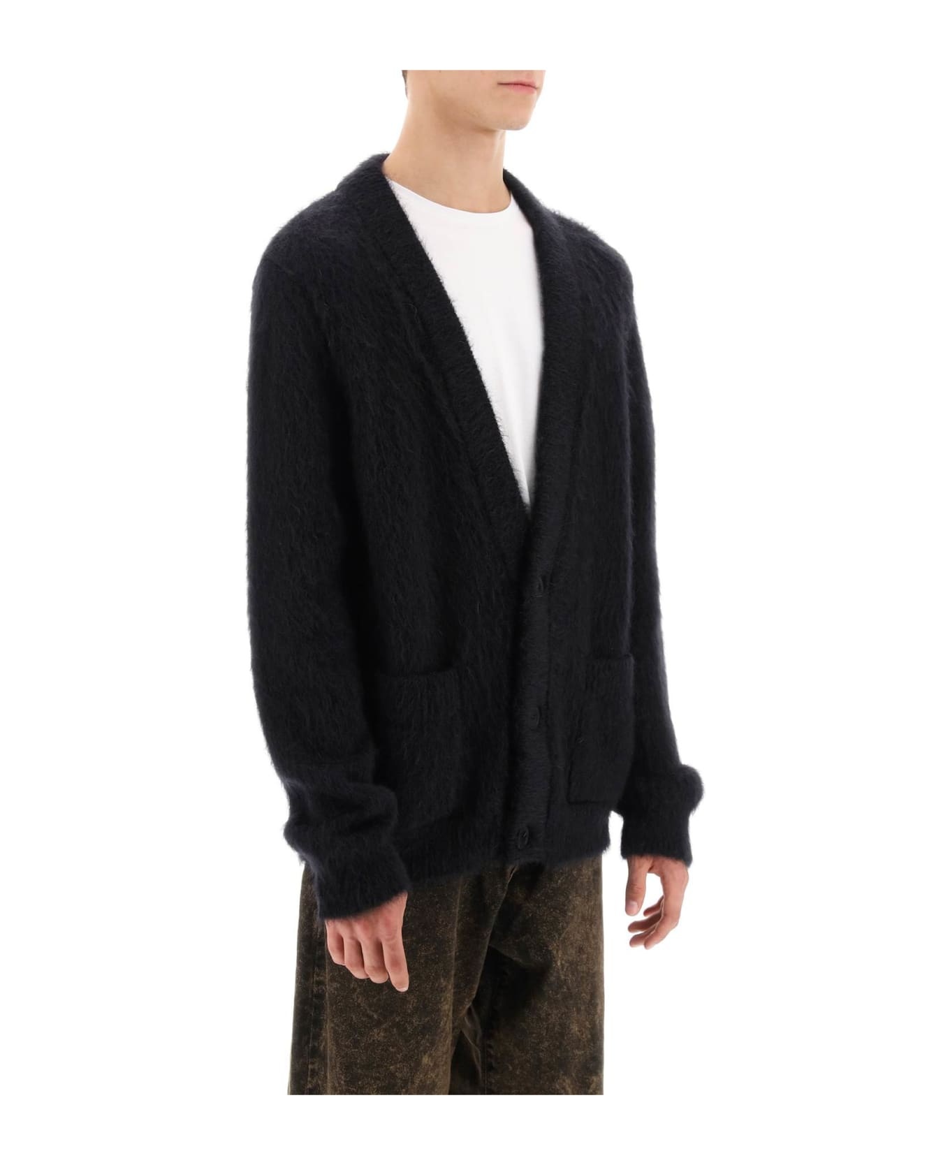 Retro Cardigan In Brushed Mohair - 2
