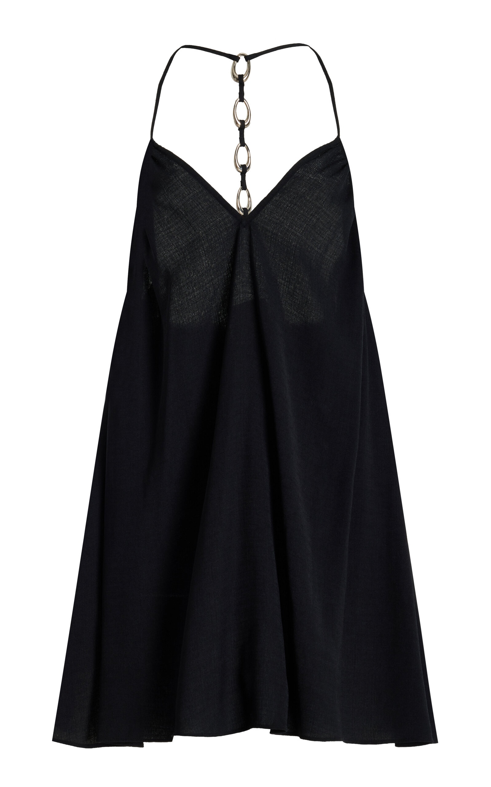 Vicki Chain-Embellished Woven Mini Dress black - 1