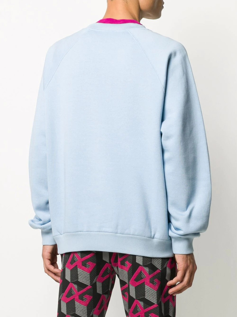 embroidered-logo sweatshirt 4