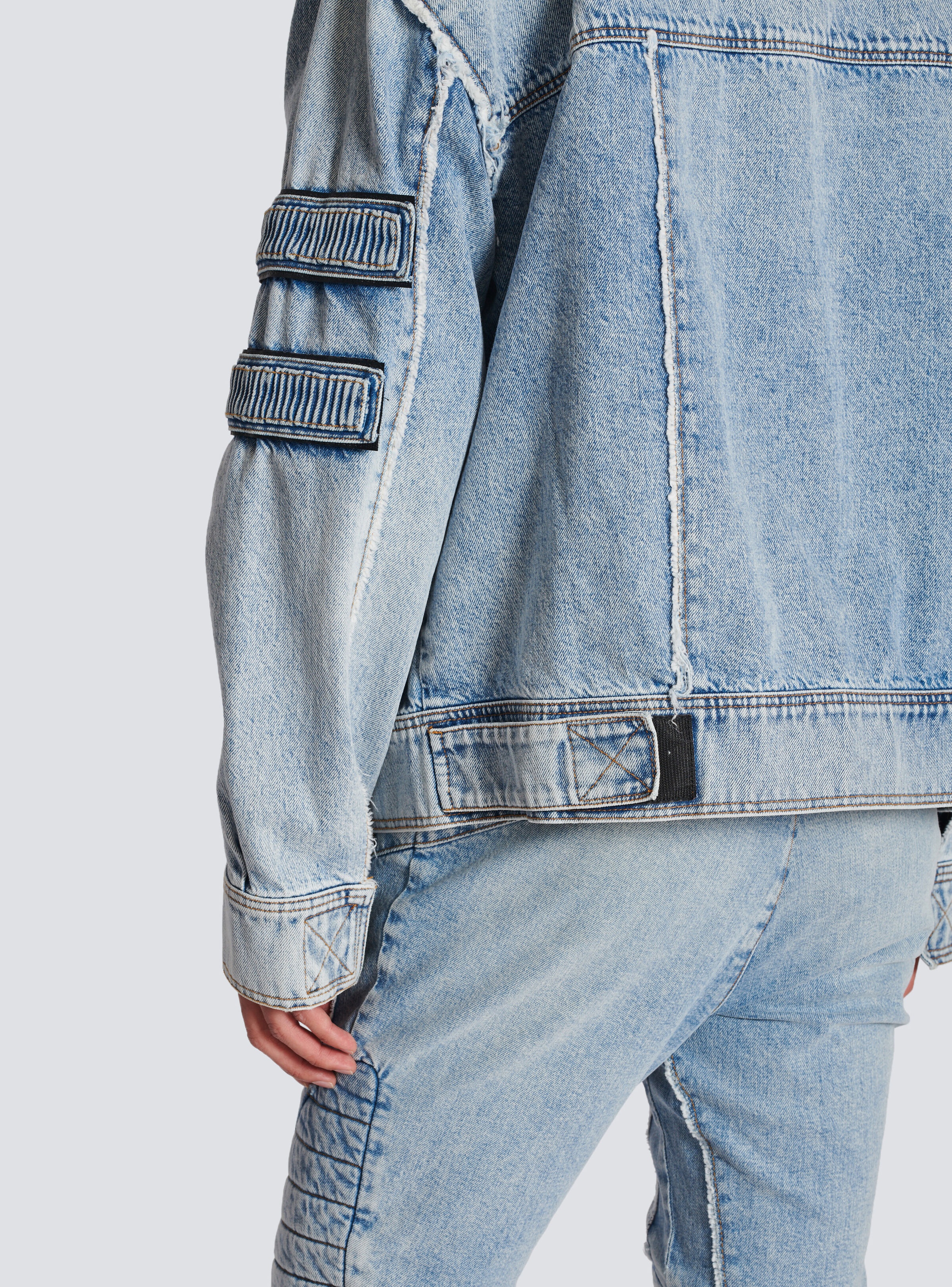 Denim jacket with velcro stripes - 7