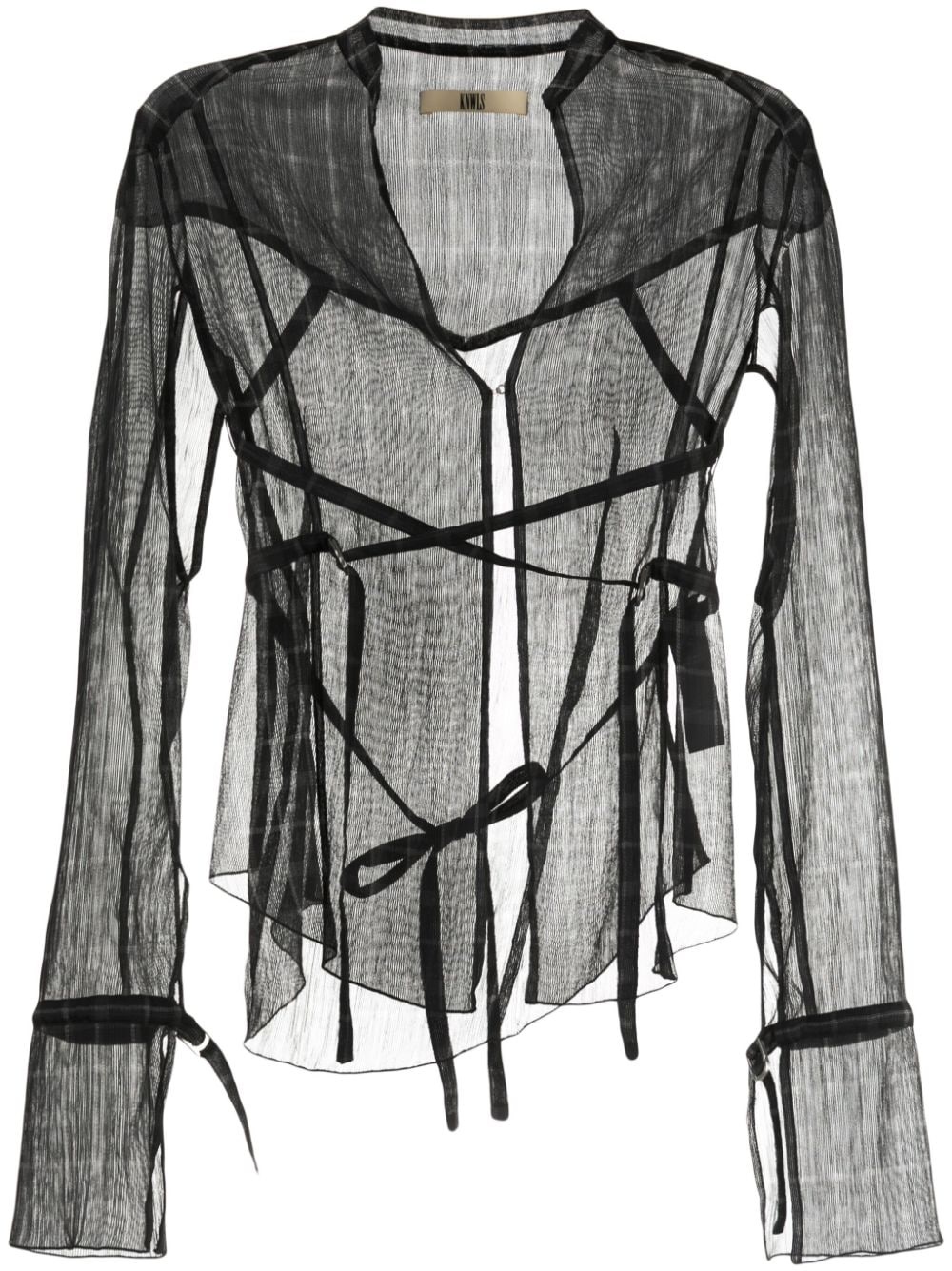 Modular cut-out sheer shirt - 1