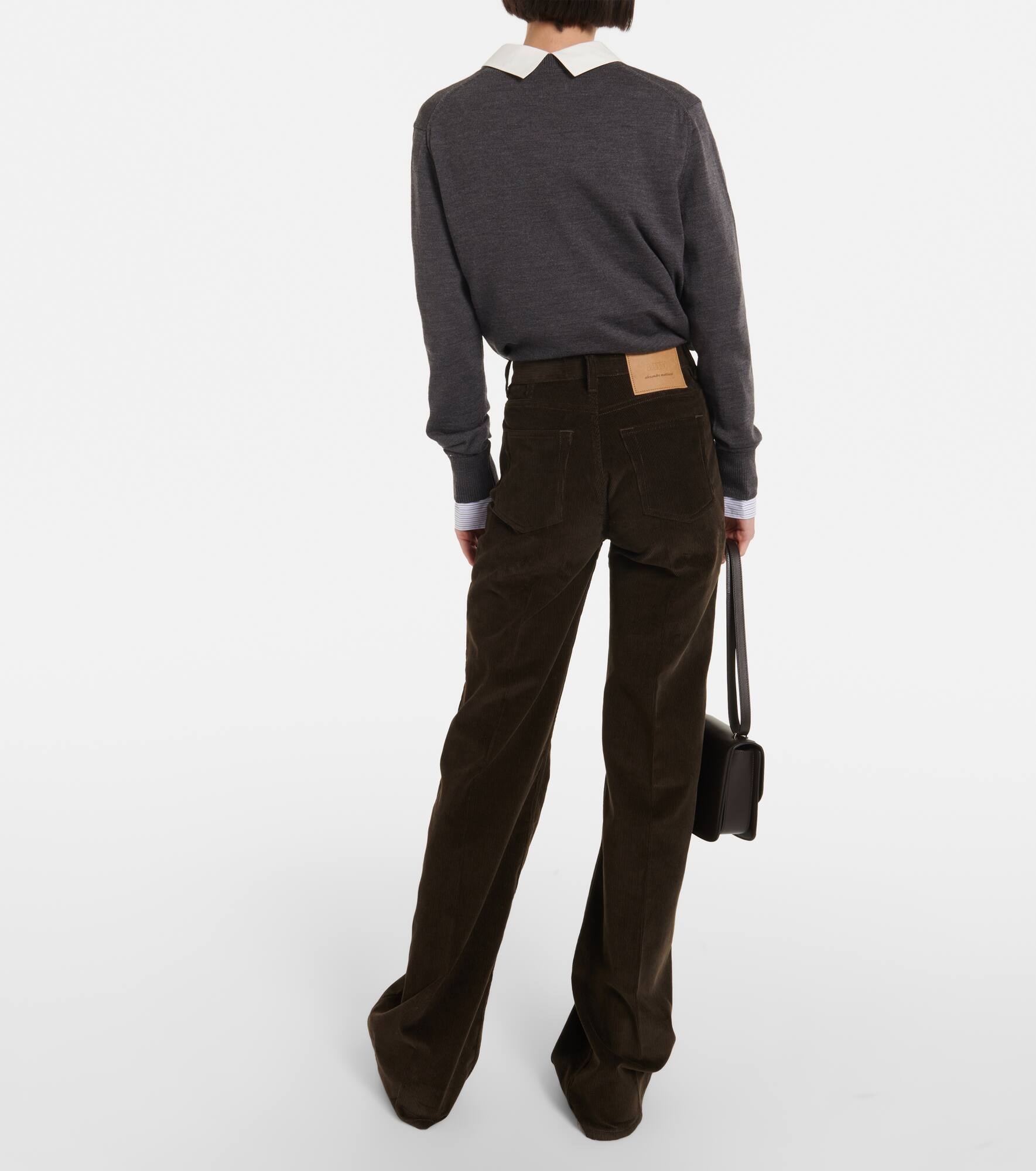 High-rise cotton corduroy flared pants - 3