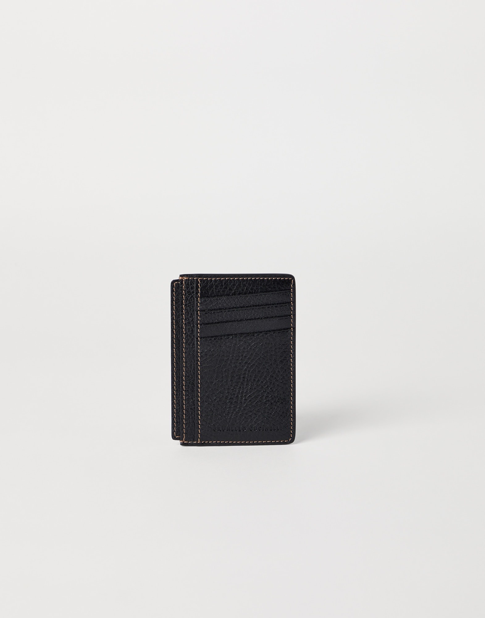 Grained calfskin slim card holder - 1