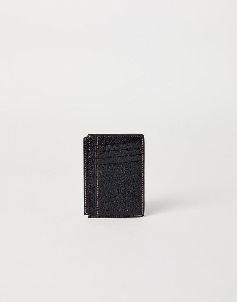 Grained calfskin slim card holder 1