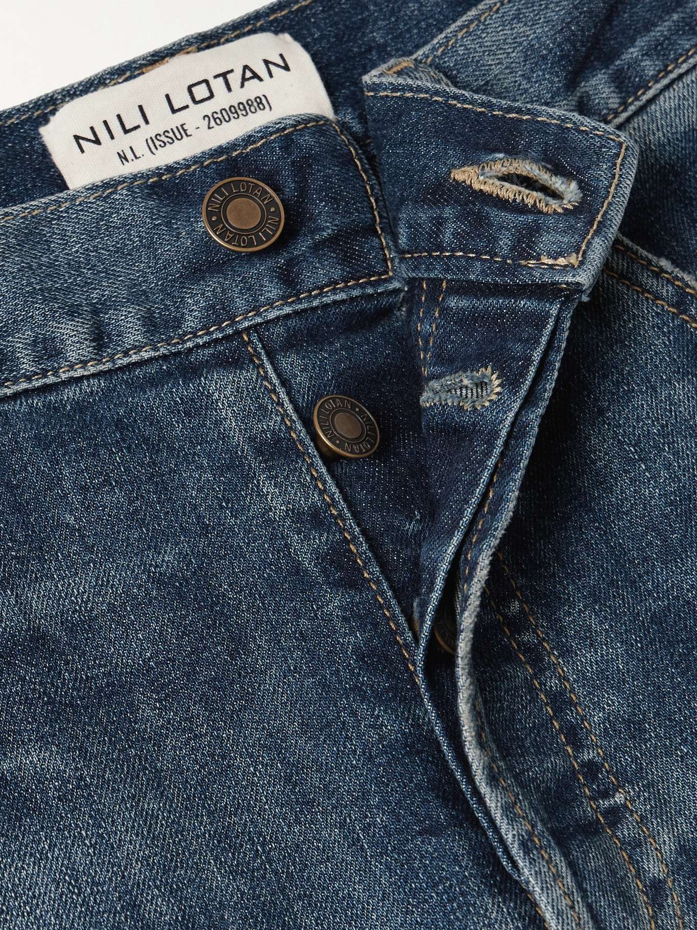 Terrell frayed high-rise straight-leg jeans Blue - 5