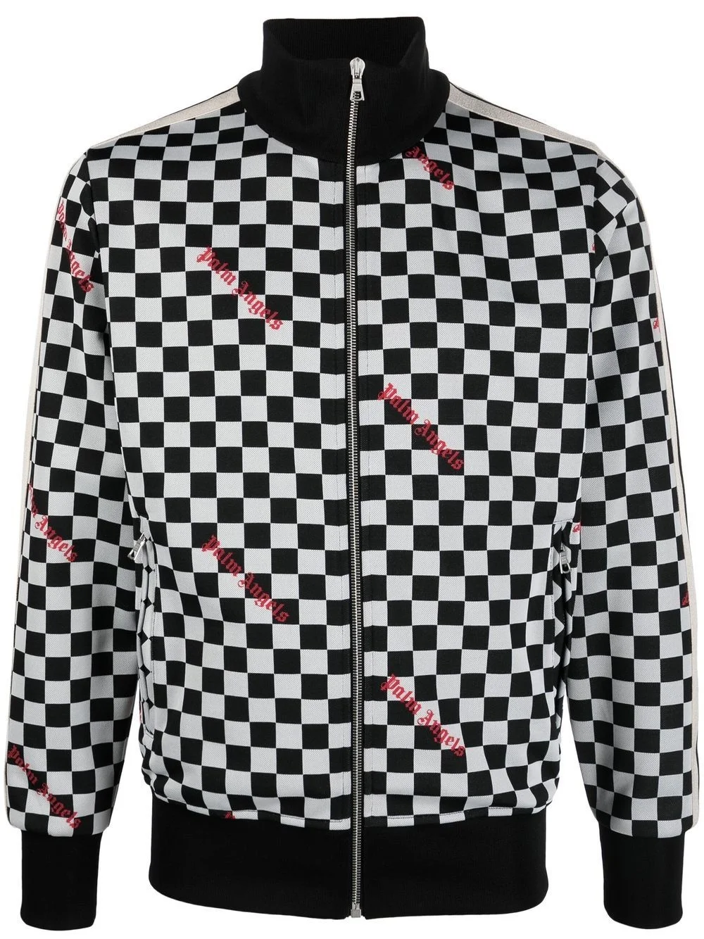 damier-print track jacket - 1