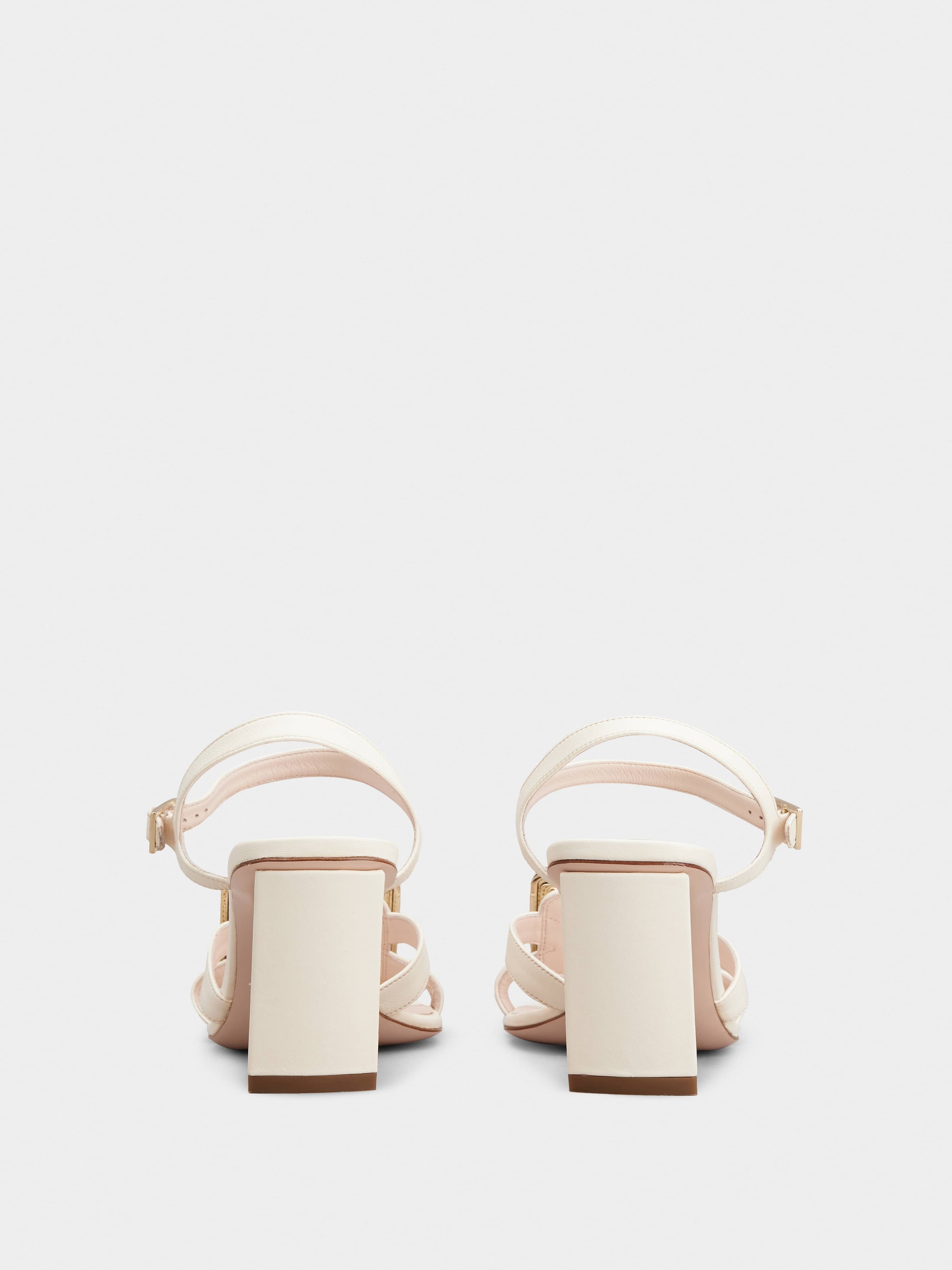 Belle Vivier Metal Buckle Sandals in Nappa Leather - 5