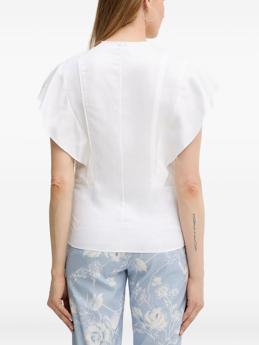 ruffled-sleeve blouse - 3