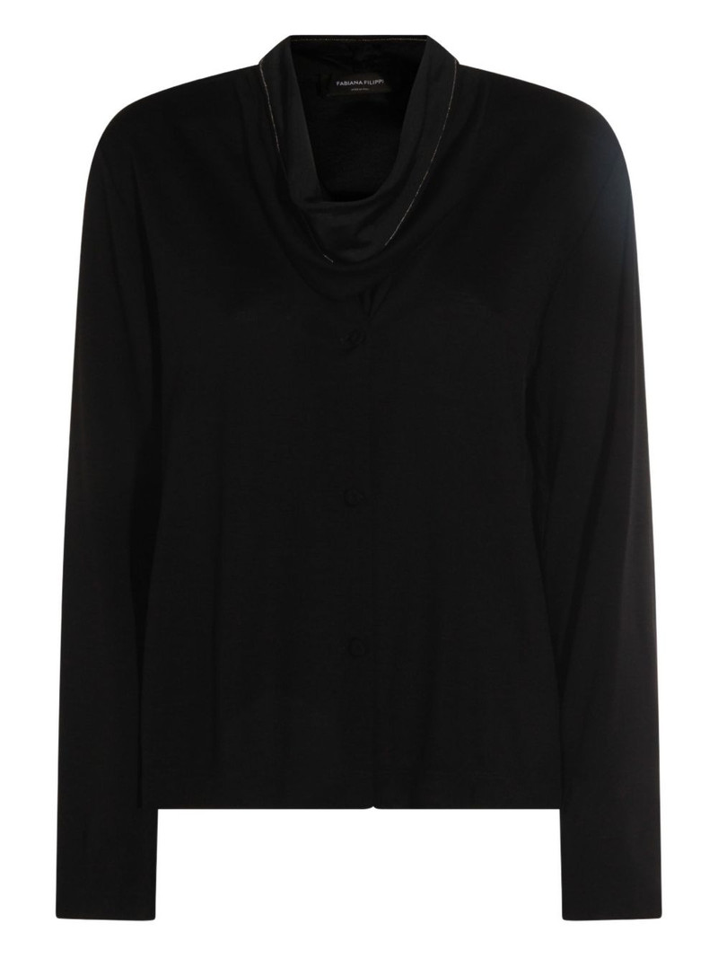 cowl-neck button top 1