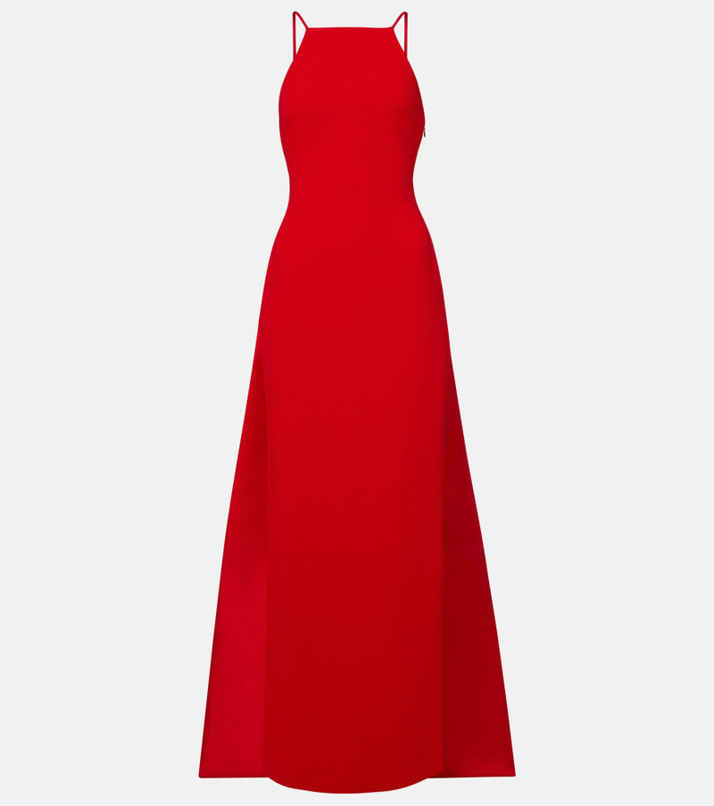 Ulla caped crêpe and satin gown 1