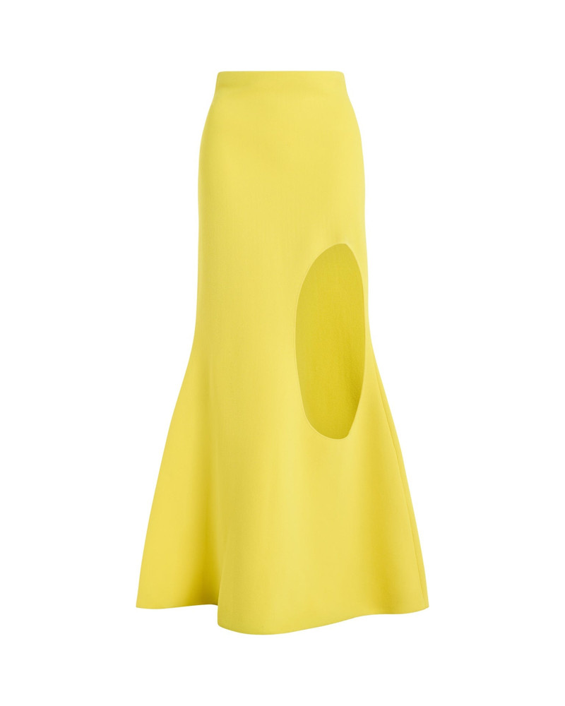 KNITTED FLARED SKIRT WITH CUTOUT YELLOW 8