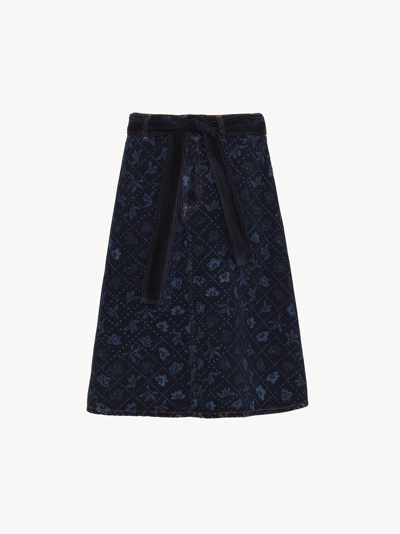 PRINTED DENIM SKIRT - 3
