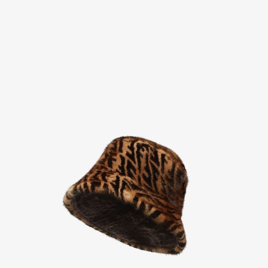 Brown mink hat - 1