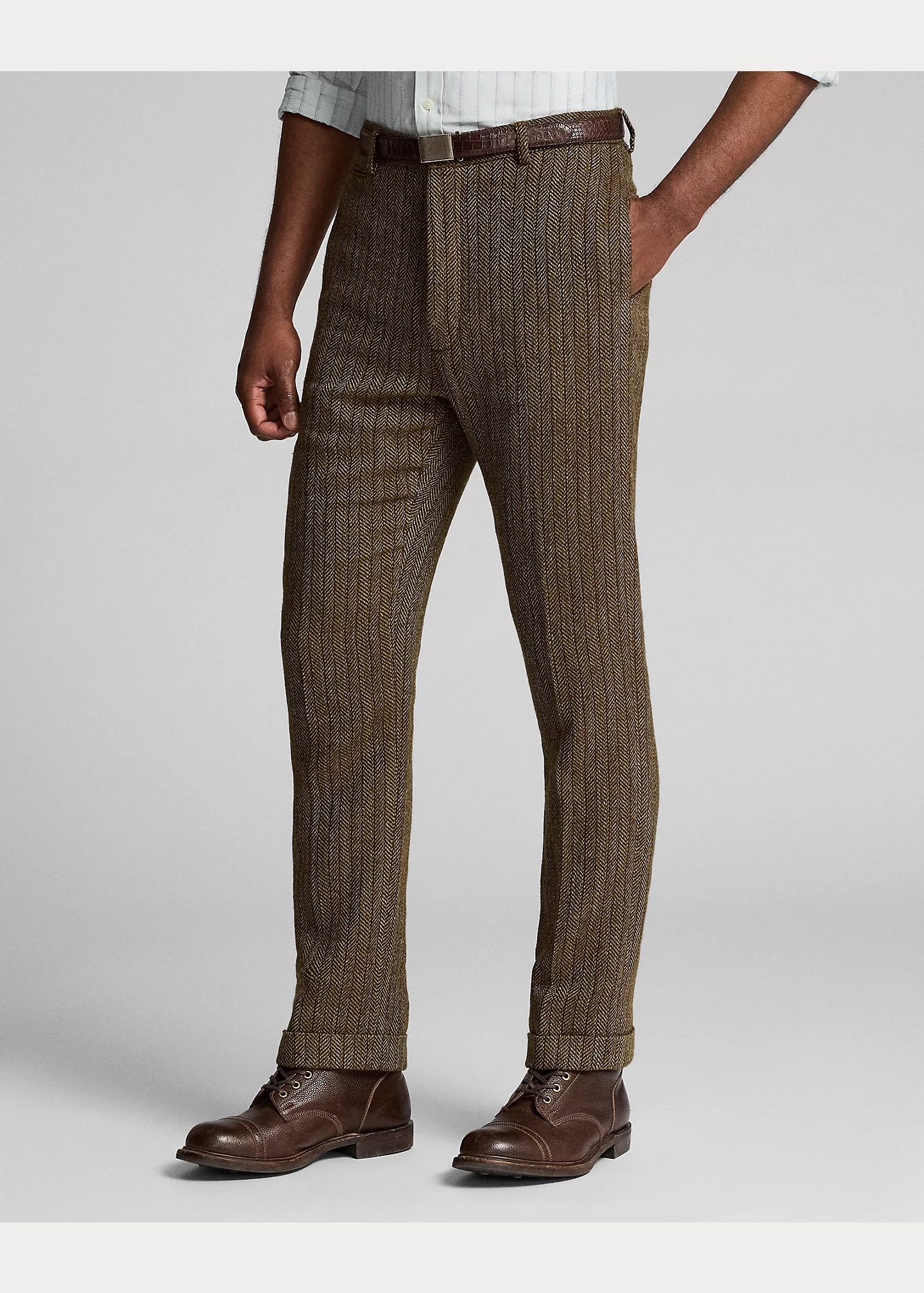 Slim Fit Herringbone Suit Trouser - 3