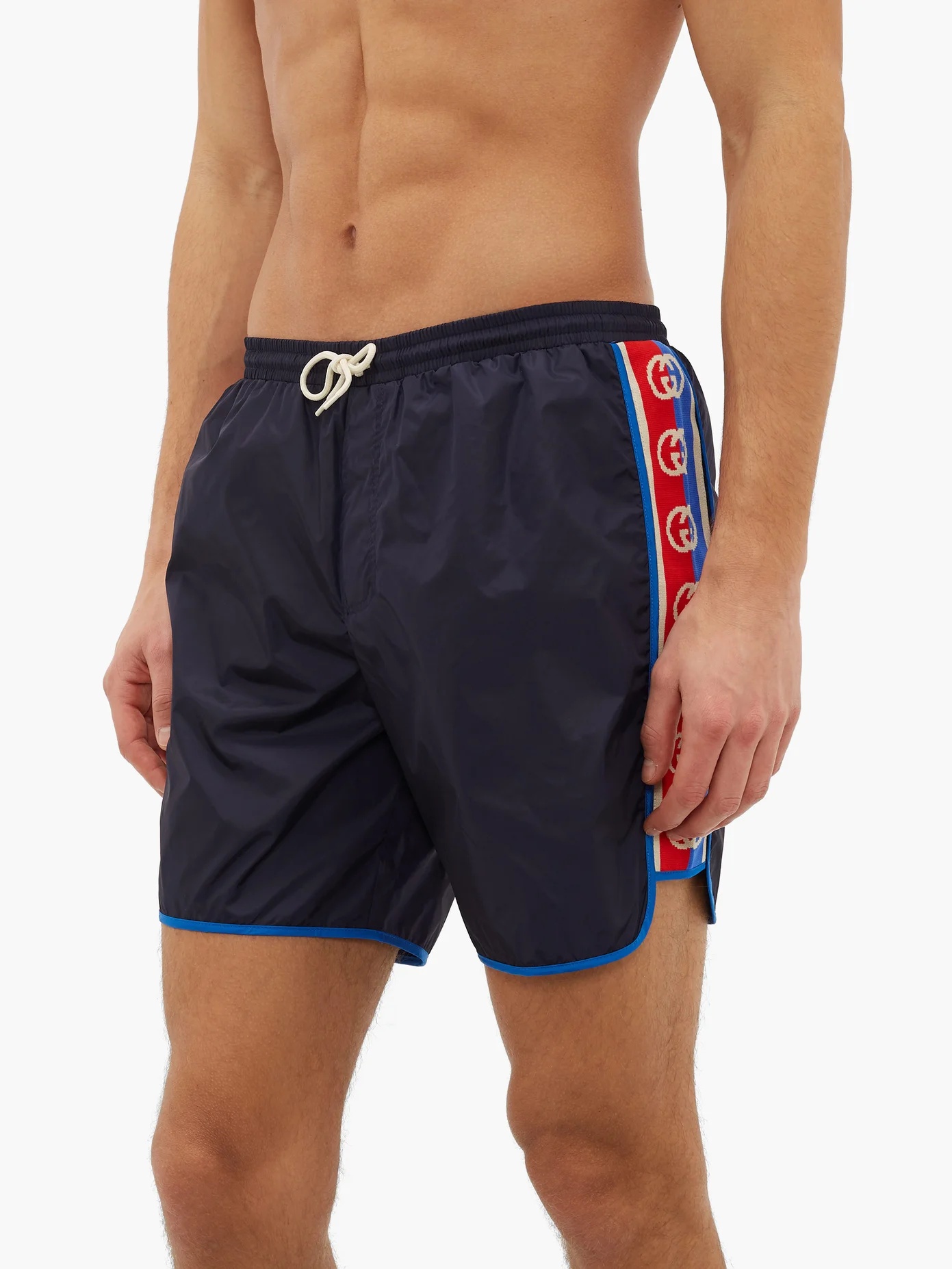 Logo-stripe swim shorts - 2