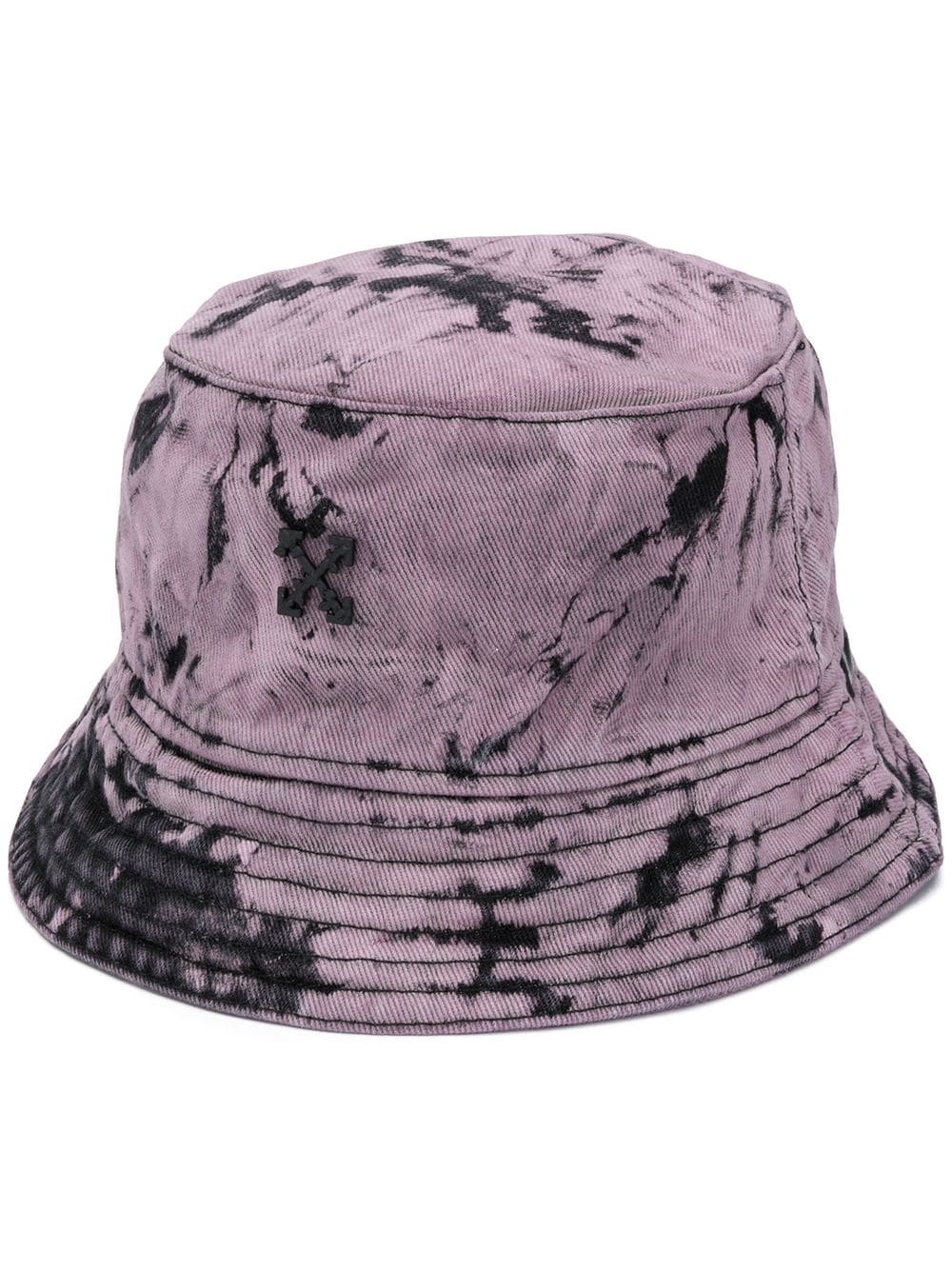 marble-effect bucket hat - 1