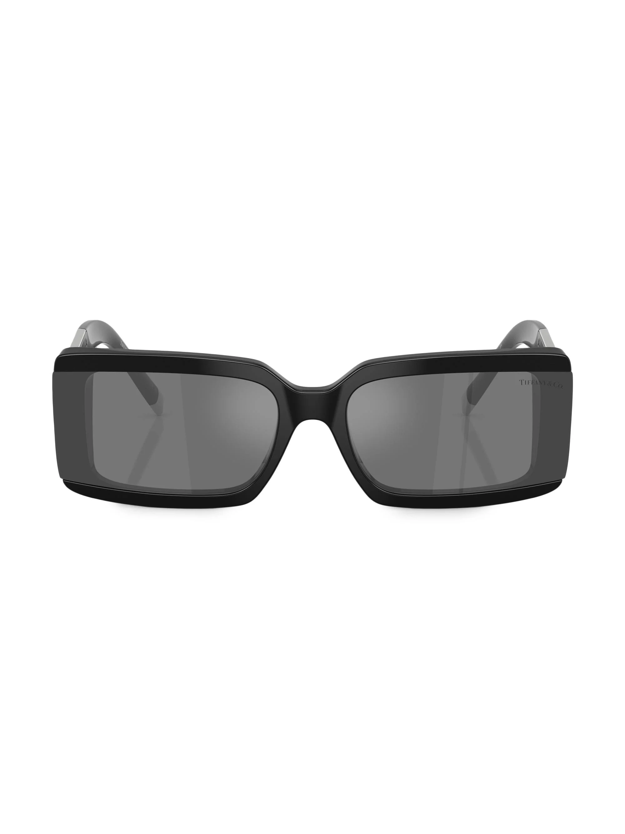 Women's Tiffany T 62MM Rectangular Sunglasses - Dark Grey Black - 1