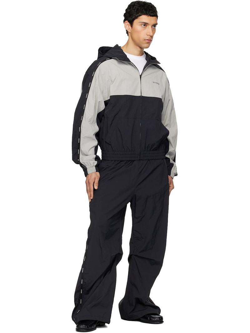 We11done Black & Gray Logo Tape Track Jacket outlook