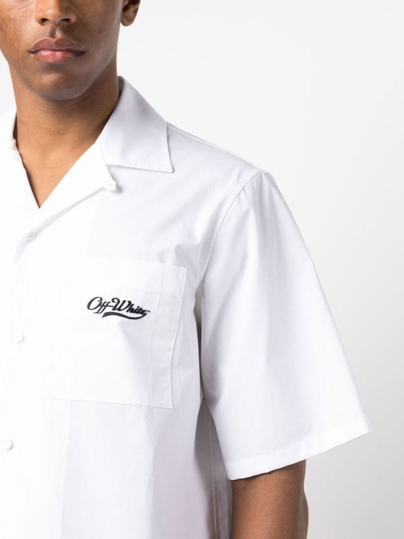 logo-embroidered short-sleeve shirt - 5