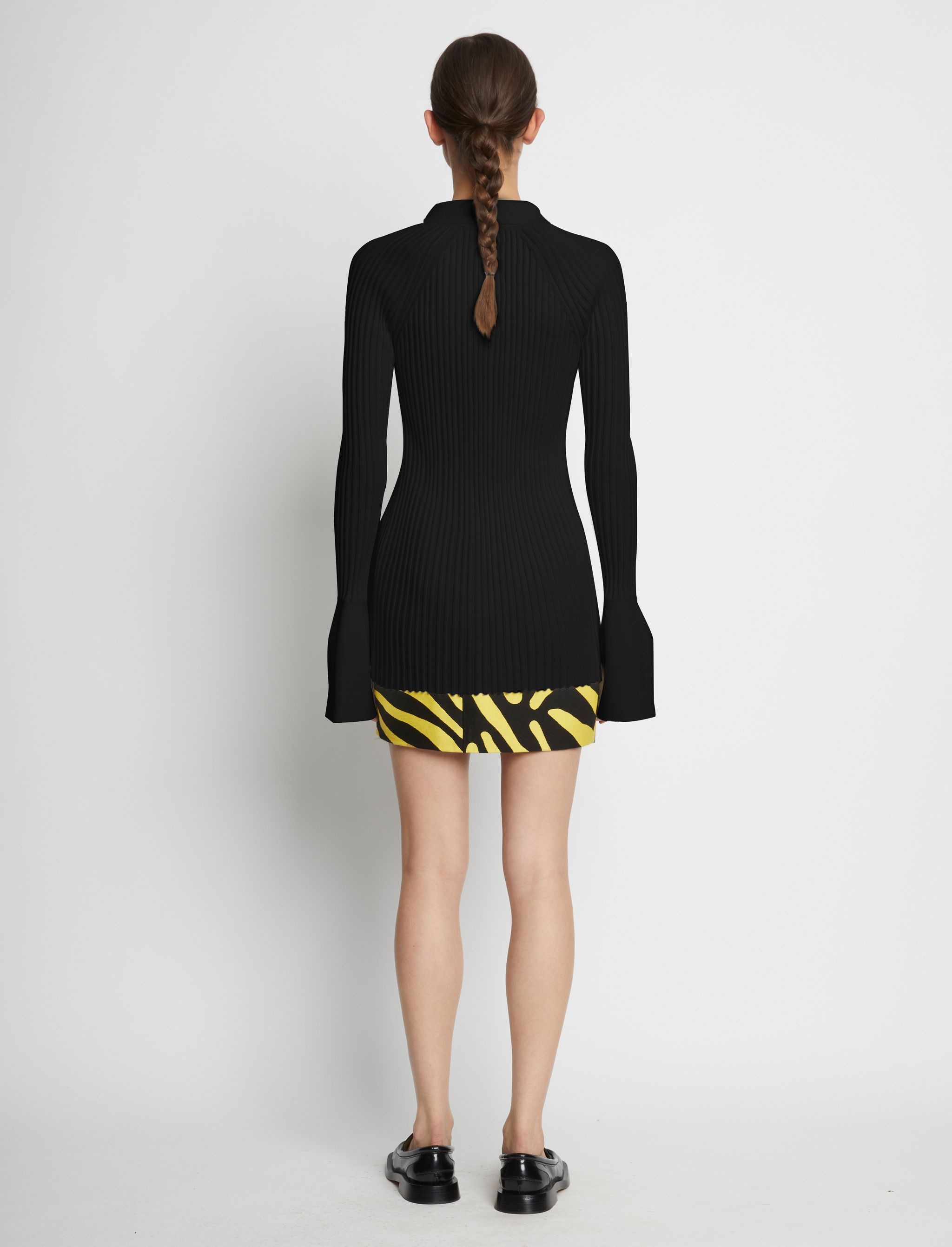 Rib Knit Collared Cardigan - 5