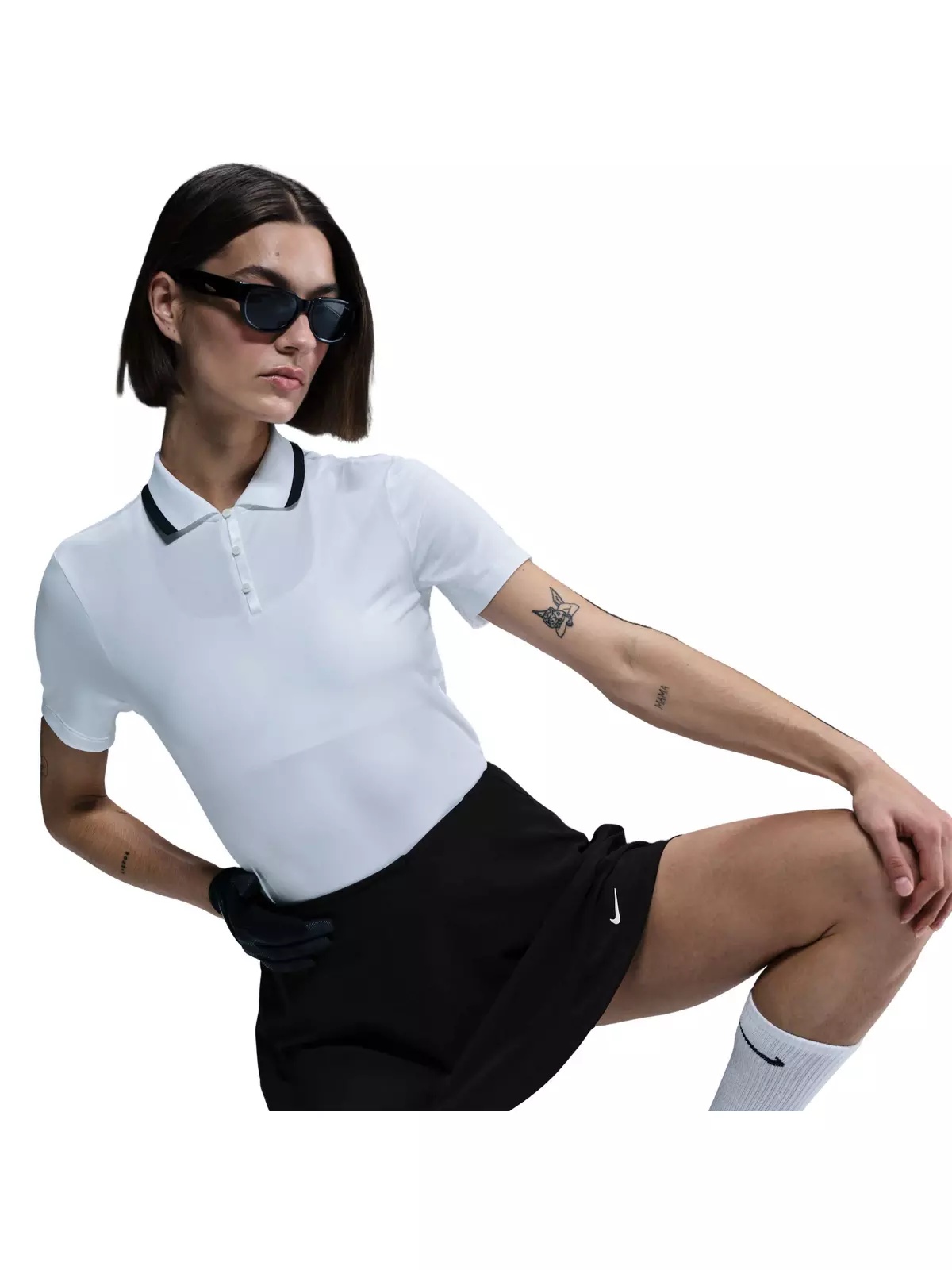 Women's Dri-FIT Tour Short-Sleeve Golf Polo -White - 3