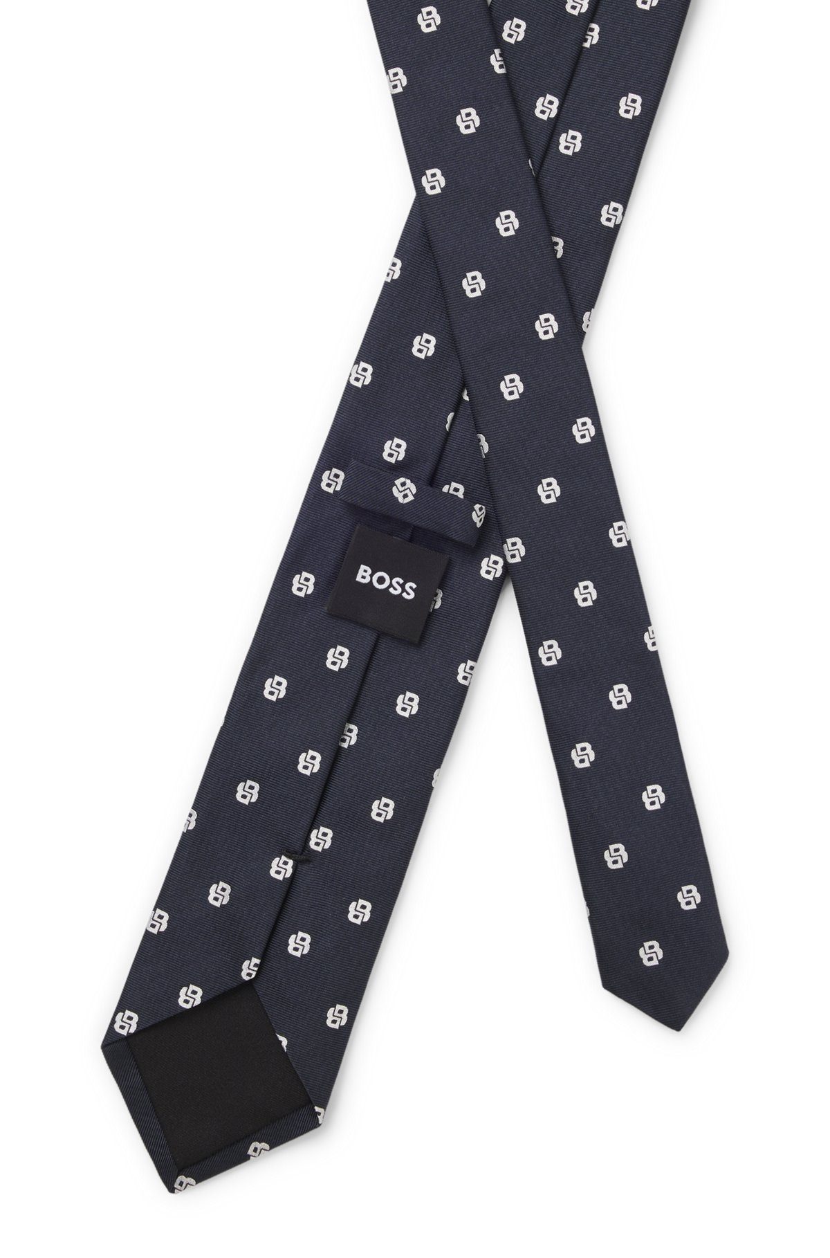 PURE-SILK TIE WITH MICRO DOUBLE B MONOGRAMS - 4