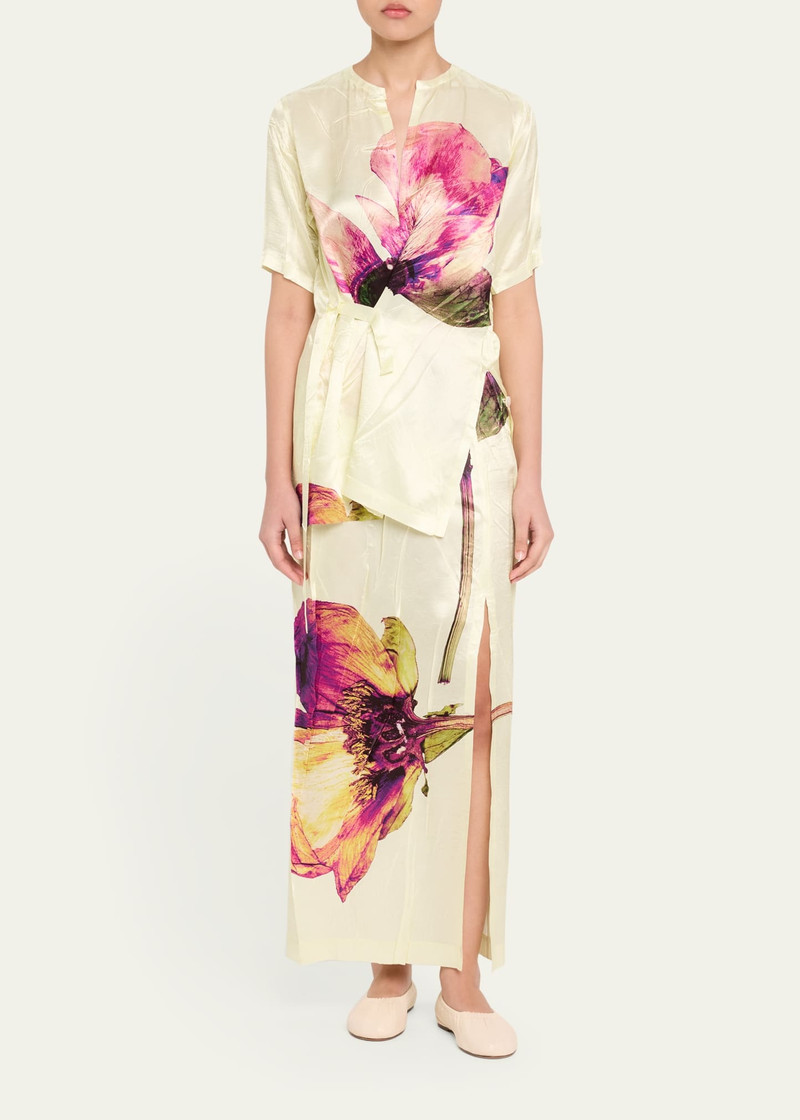 ISSEY MIYAKE Pressed Flora Printed Skirt outlook