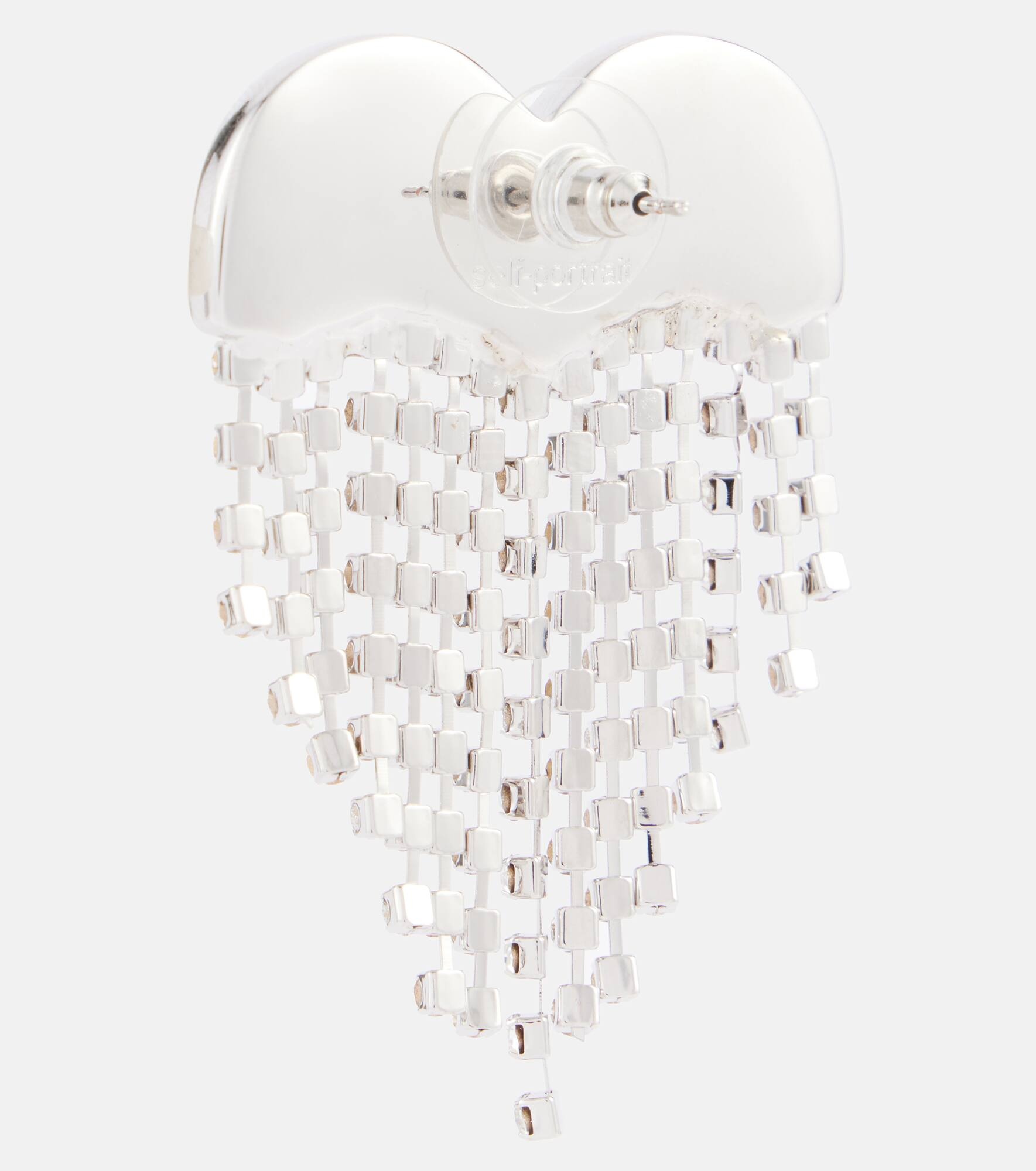 Heart crystal-embellished earrings - 5