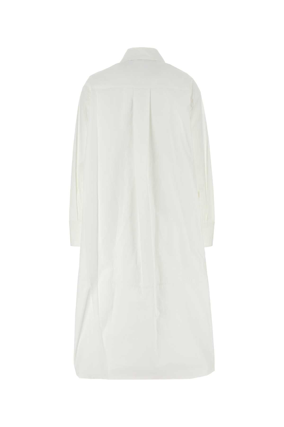Jil Sander Women White Poplin Shirt Dress - 2