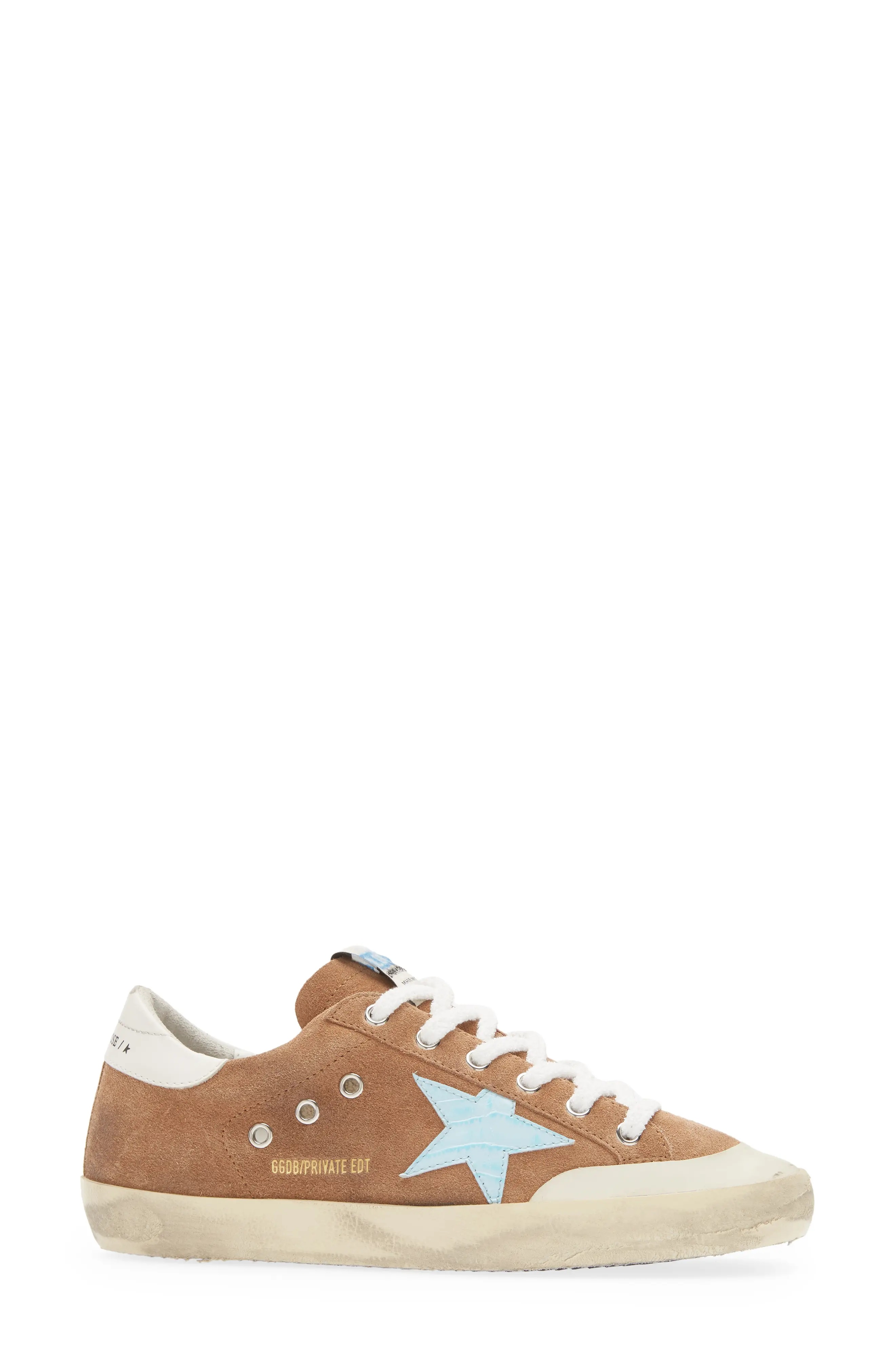 Super-Star Low Top Sneaker in Tobacco/Light Blue/White - 3