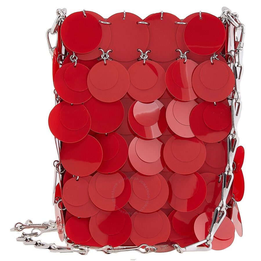 Paco Rabanne Red Mini Sparkle Discs Shoulder Bag - 3