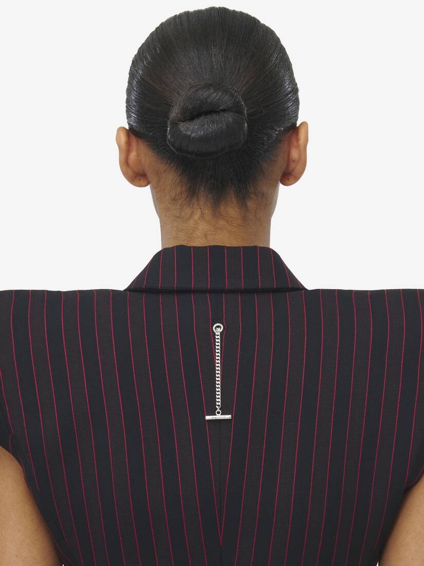 Pinstripe Sleeveless Jacket - 5