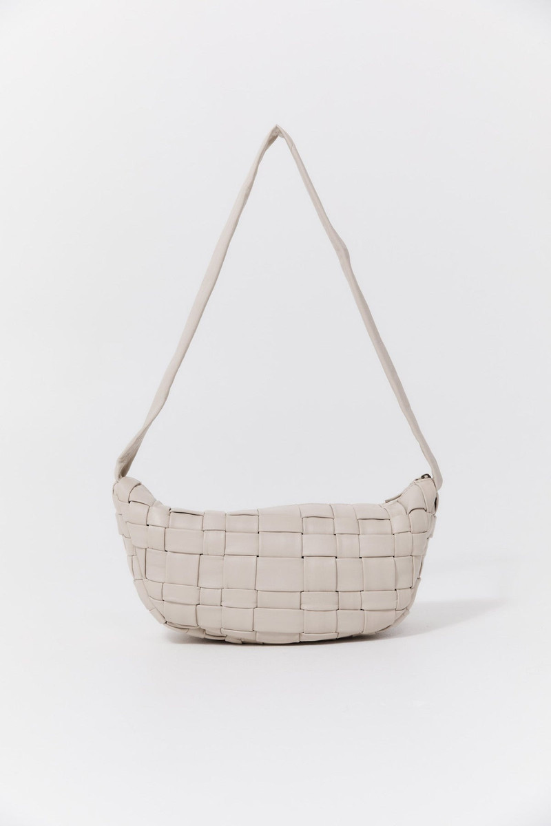 ST. AGNI Textured Crescent Bag - Ecru outlook