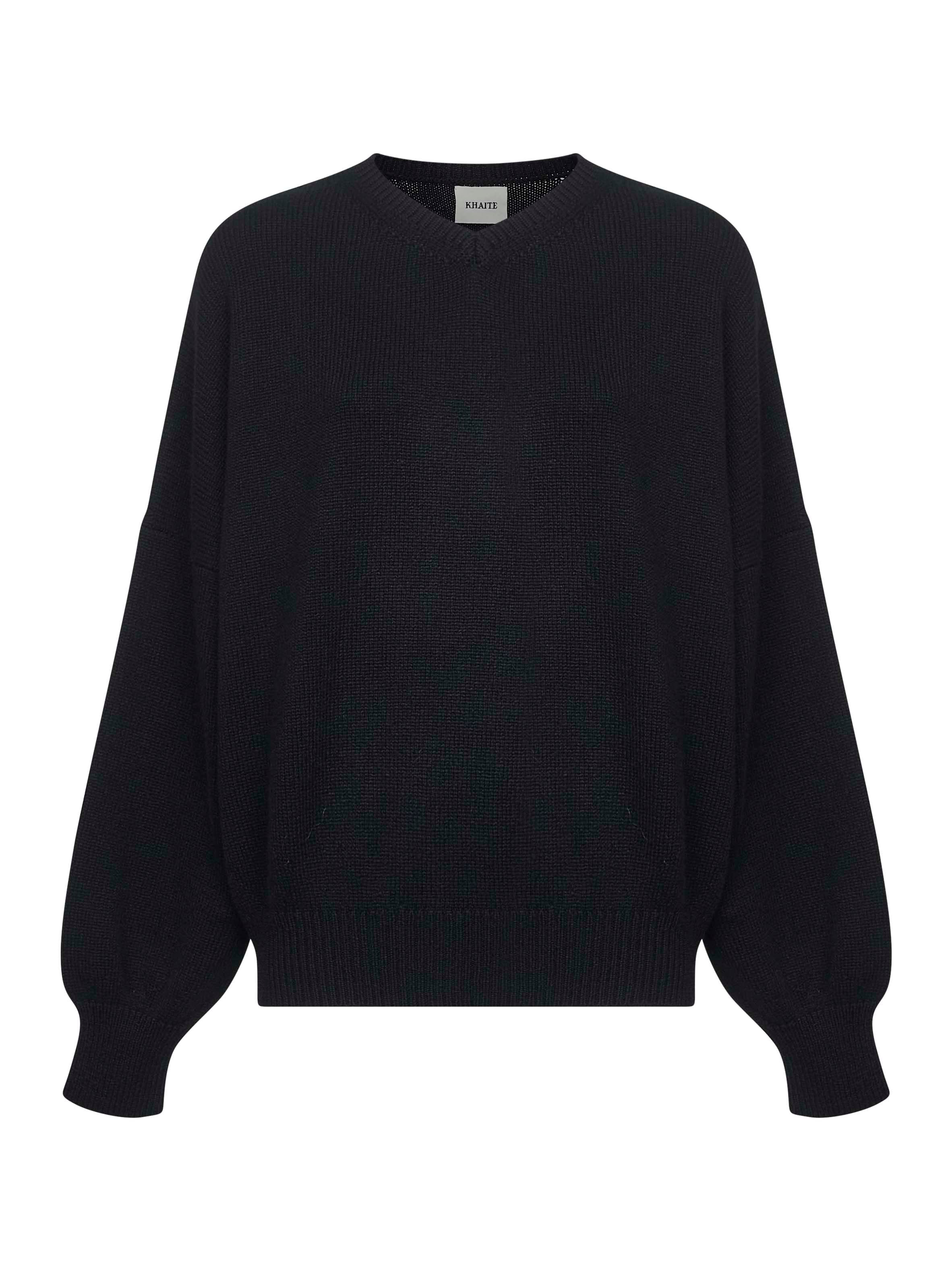 Black cashmere Wolfe sweater - 1