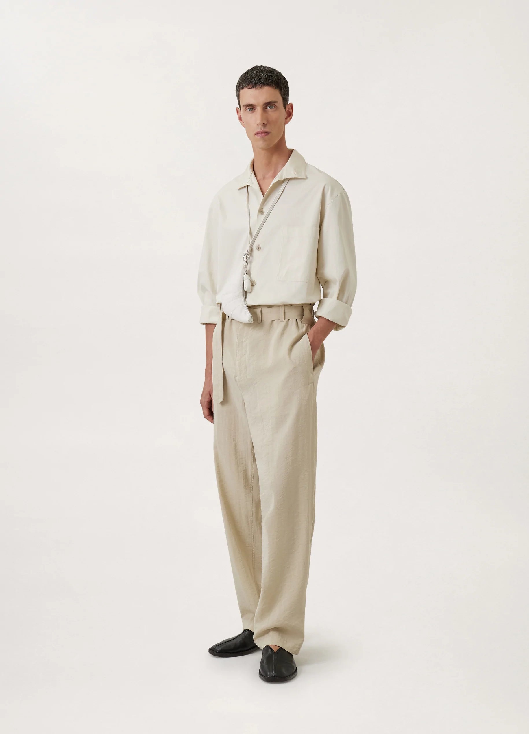 BELTED LOOSE PANTS
DRY SILK - 5
