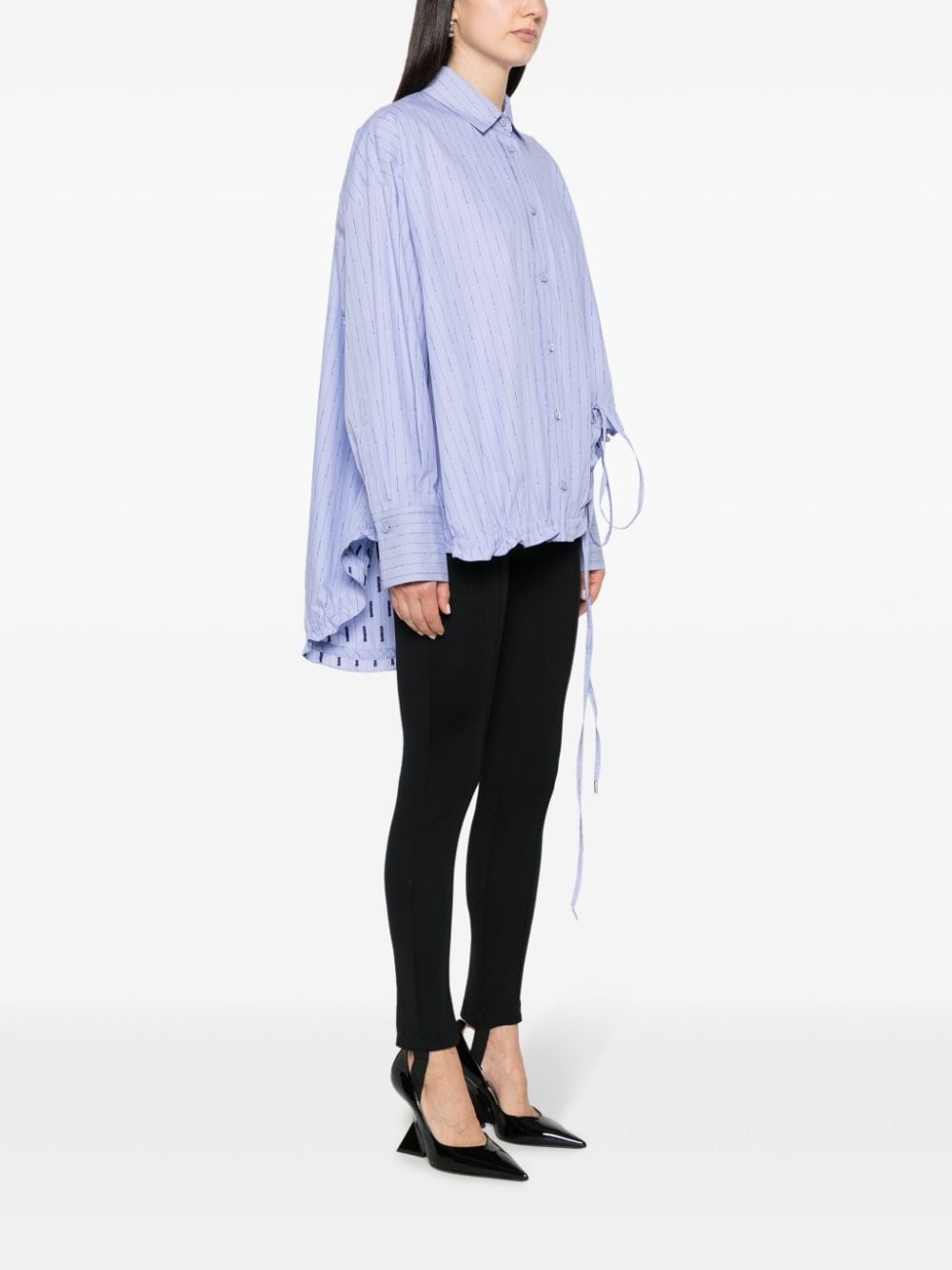 logo-print striped shirt - 3