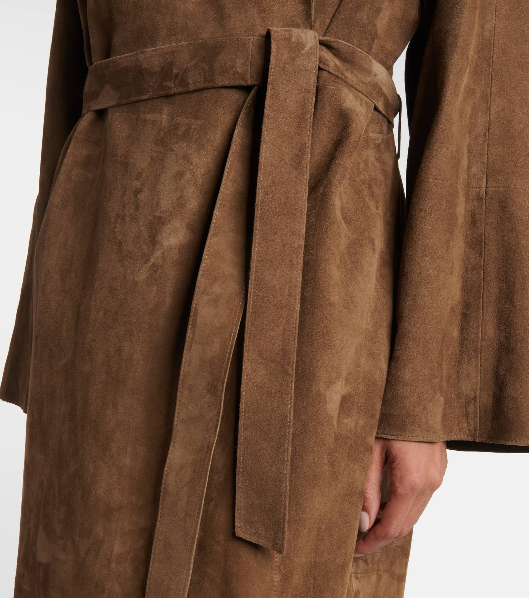 Suede wrap coat - 5