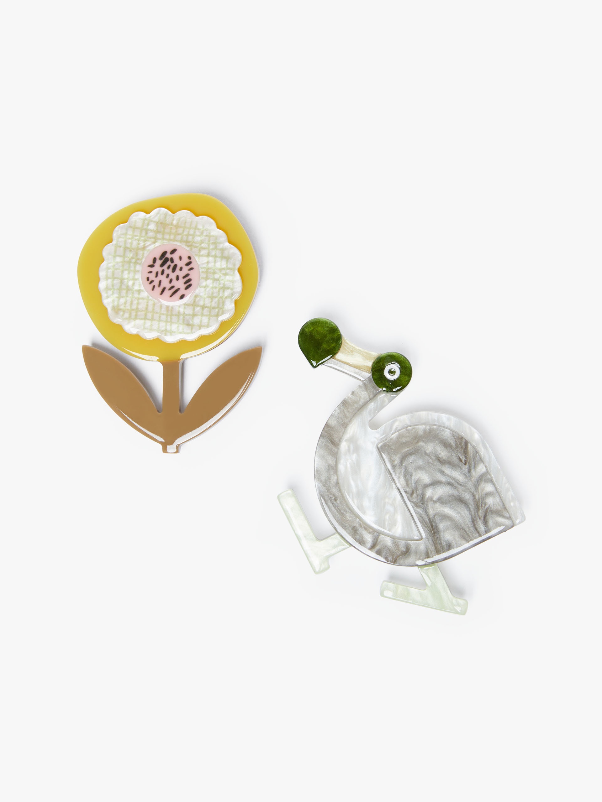 TALLERO Set of 2 resin brooches - 2