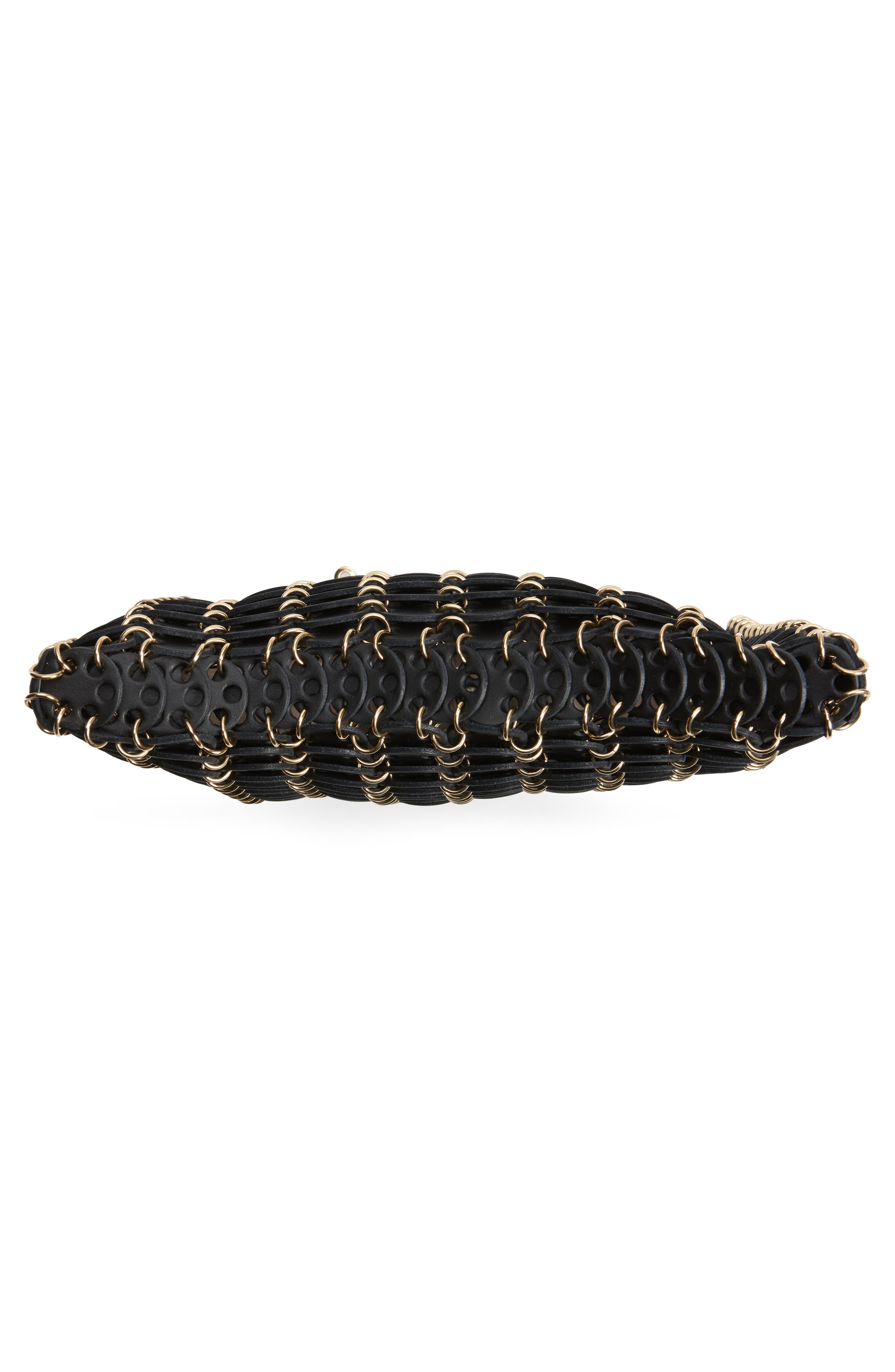 Rabanne 1969 Leather Shoulder Bag in Black /Gold at Nordstrom - 7
