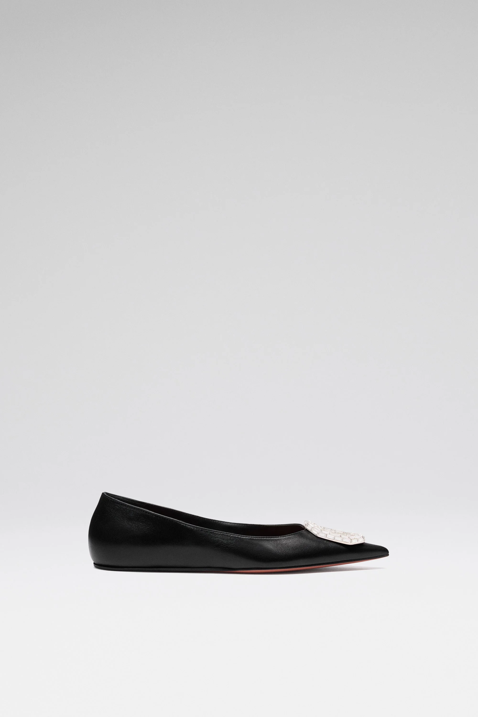 CAMELIA FLAT BLACK NAPPA AND WHITE BUCKLE - 1