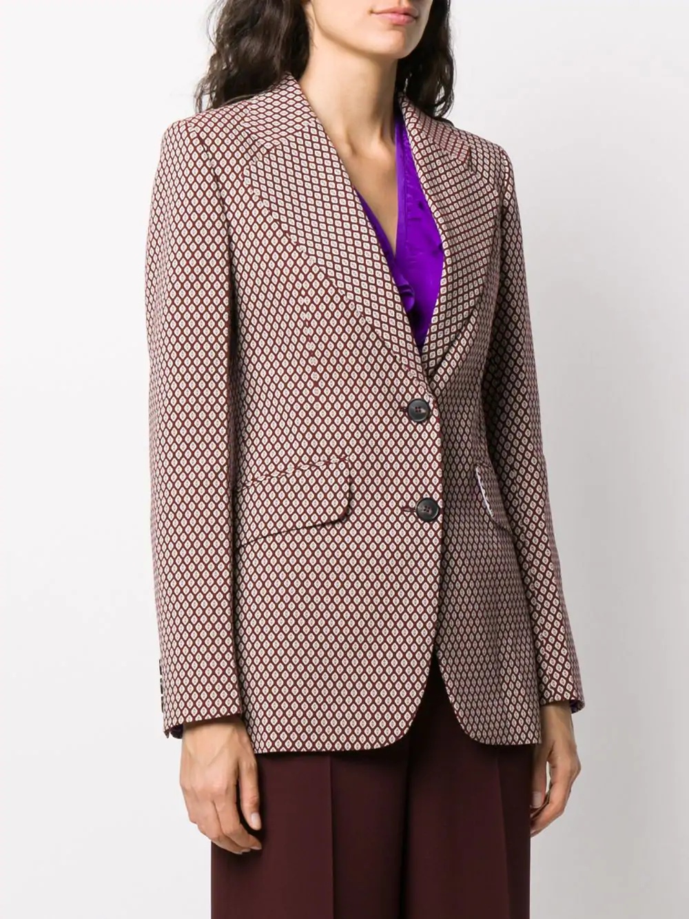 diamond print blazer - 3