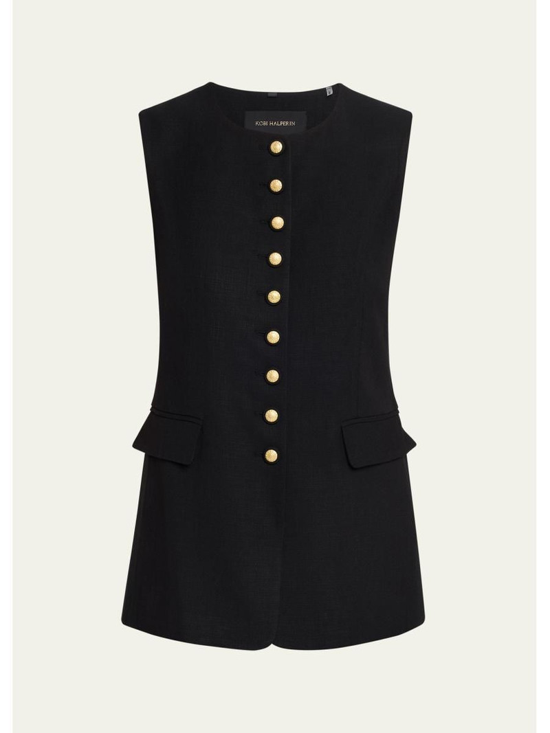 Jay Button-Down Crewneck Vest 1